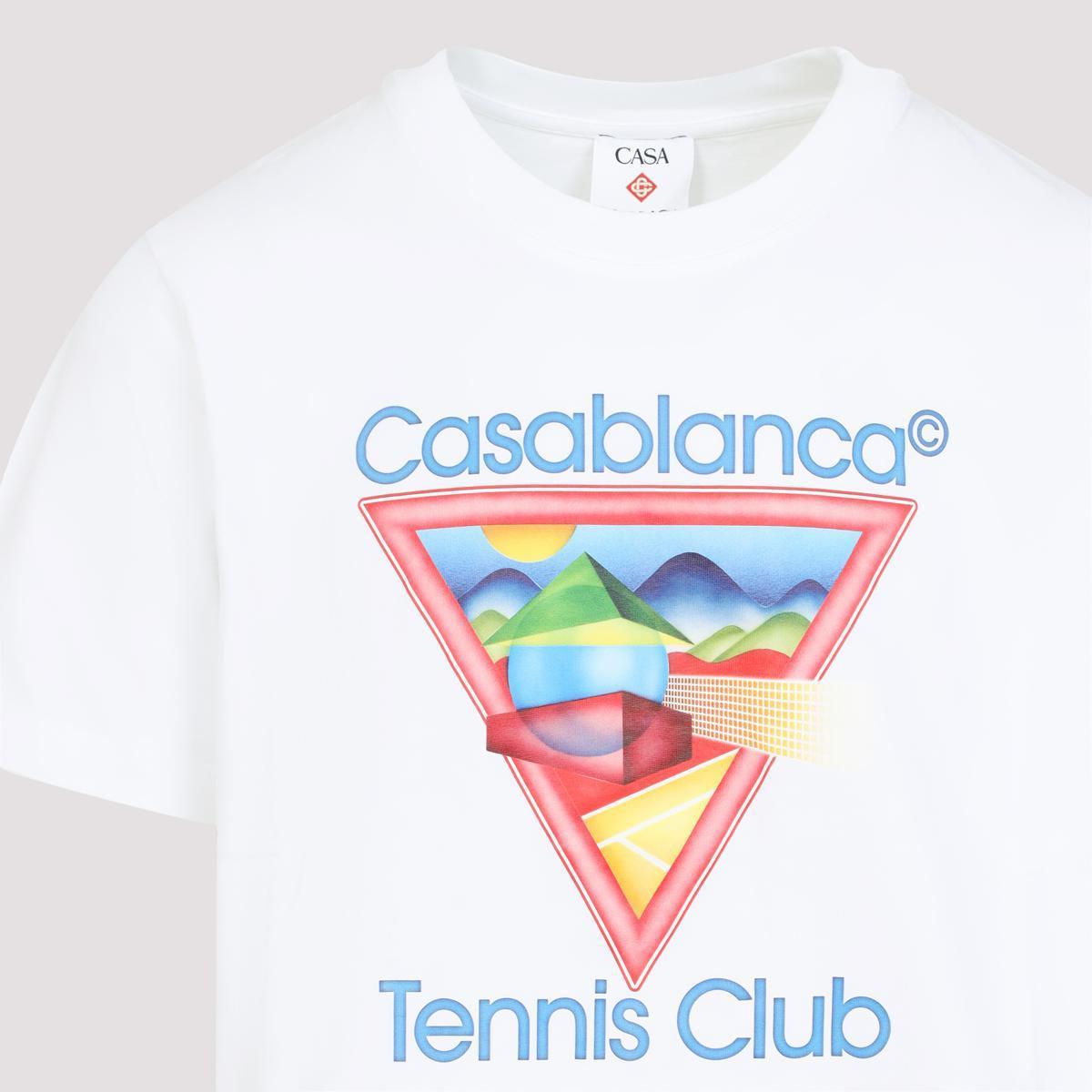 CASABLANCA Cotton Crew Neck T-shirt With Graphic Print In White Product Image
