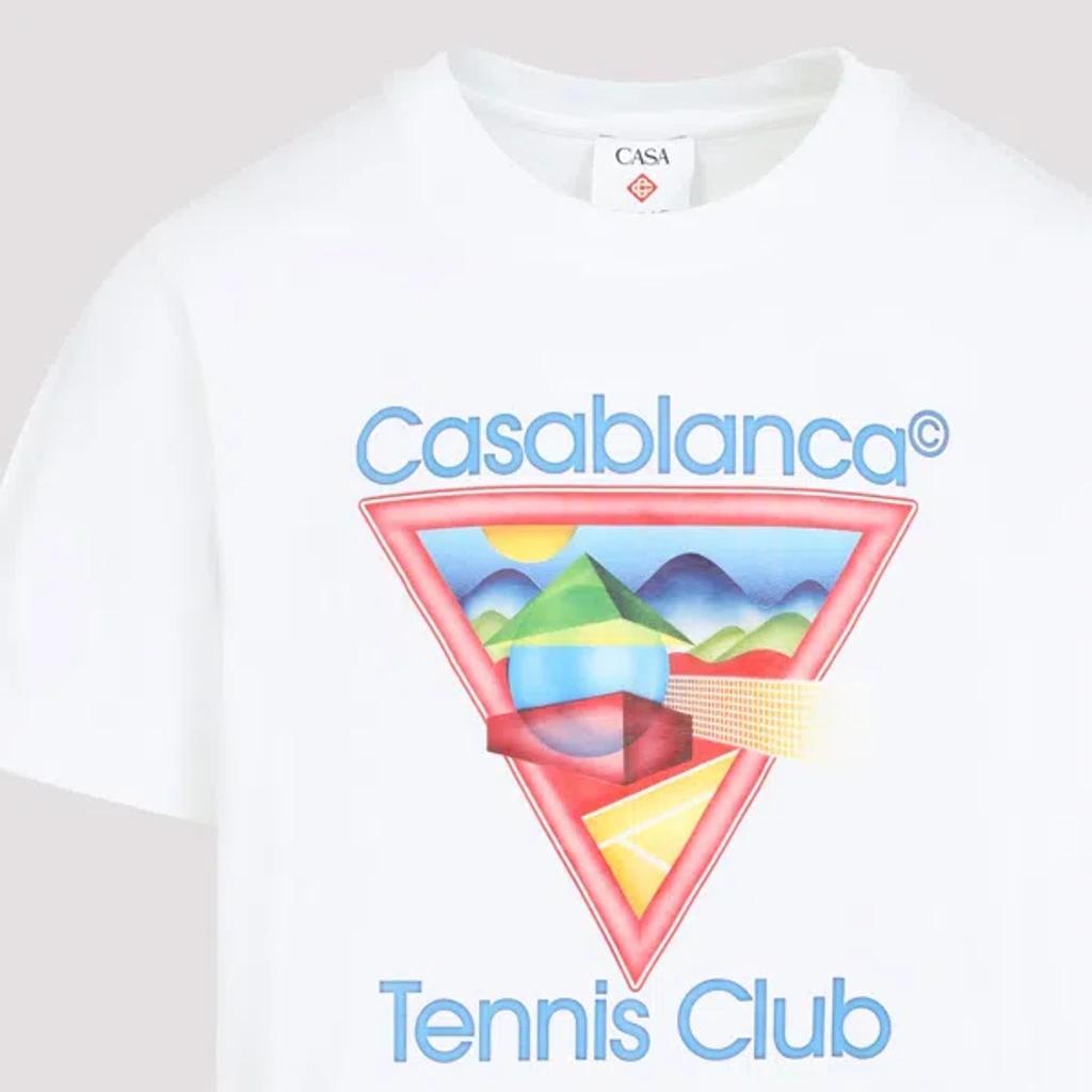 CASABLANCA Cotton Crew Neck T-shirt With Graphic Print In White Product Image