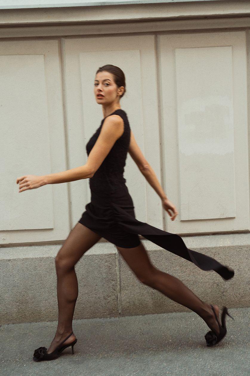 Draped Tail Detail Mini Skirt Product Image