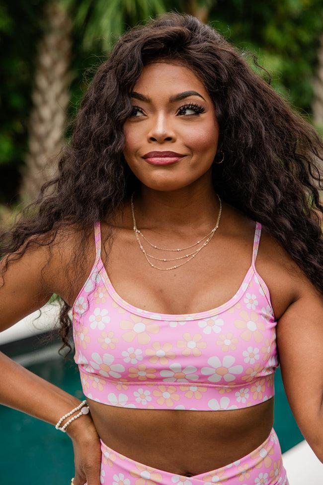 See You Poolside In Playful Petals Bikini Top FINAL SALE Product Image