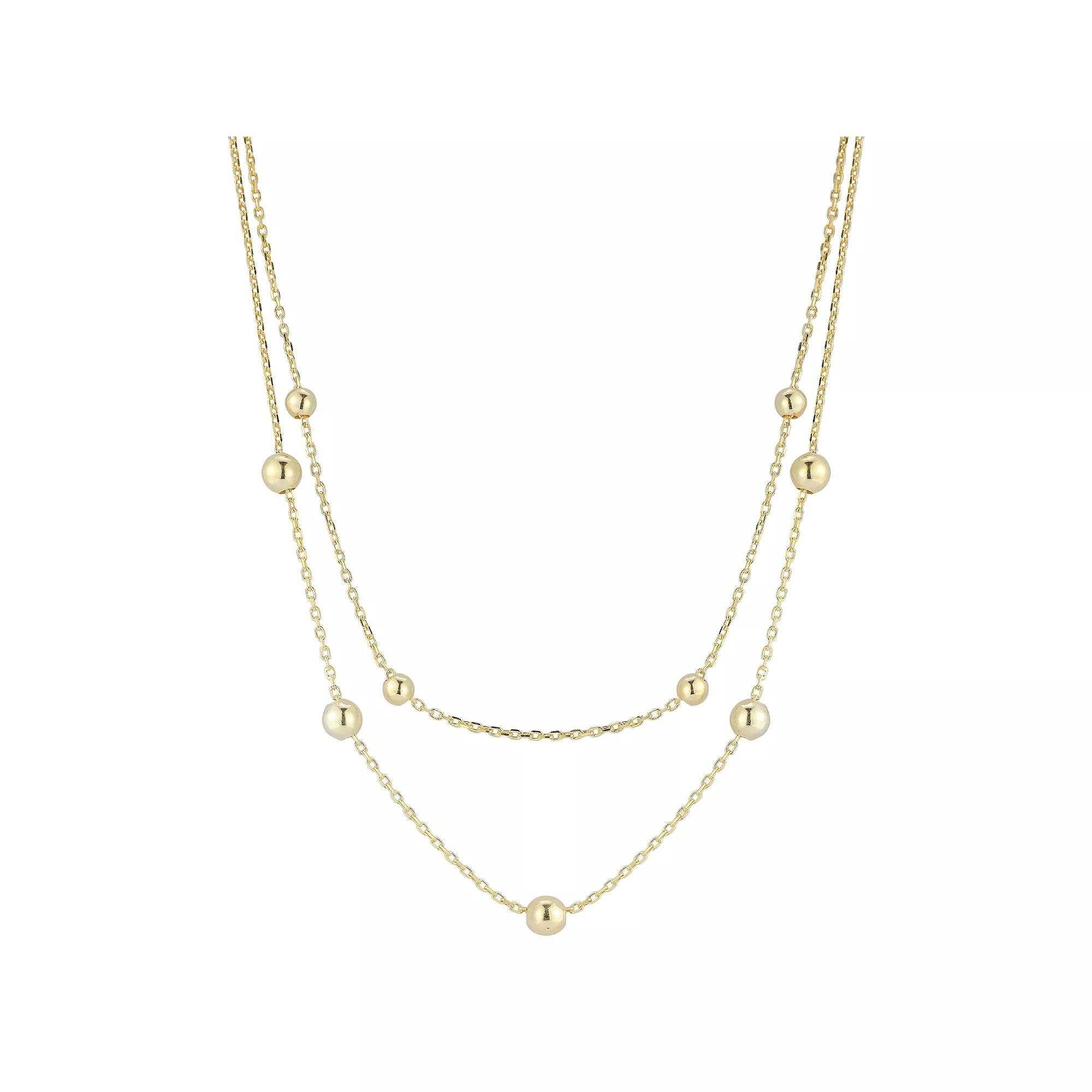 Sunkissed Sterling Bubble Double Layer Necklace, Women's, Size: 18", Gold Tone Product Image