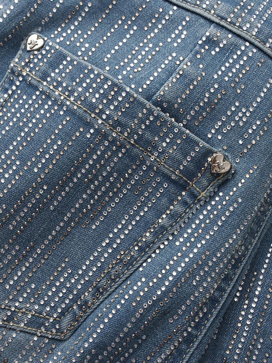 Lexi Low-Rise Light Blue Denim Mini Skirt Product Image