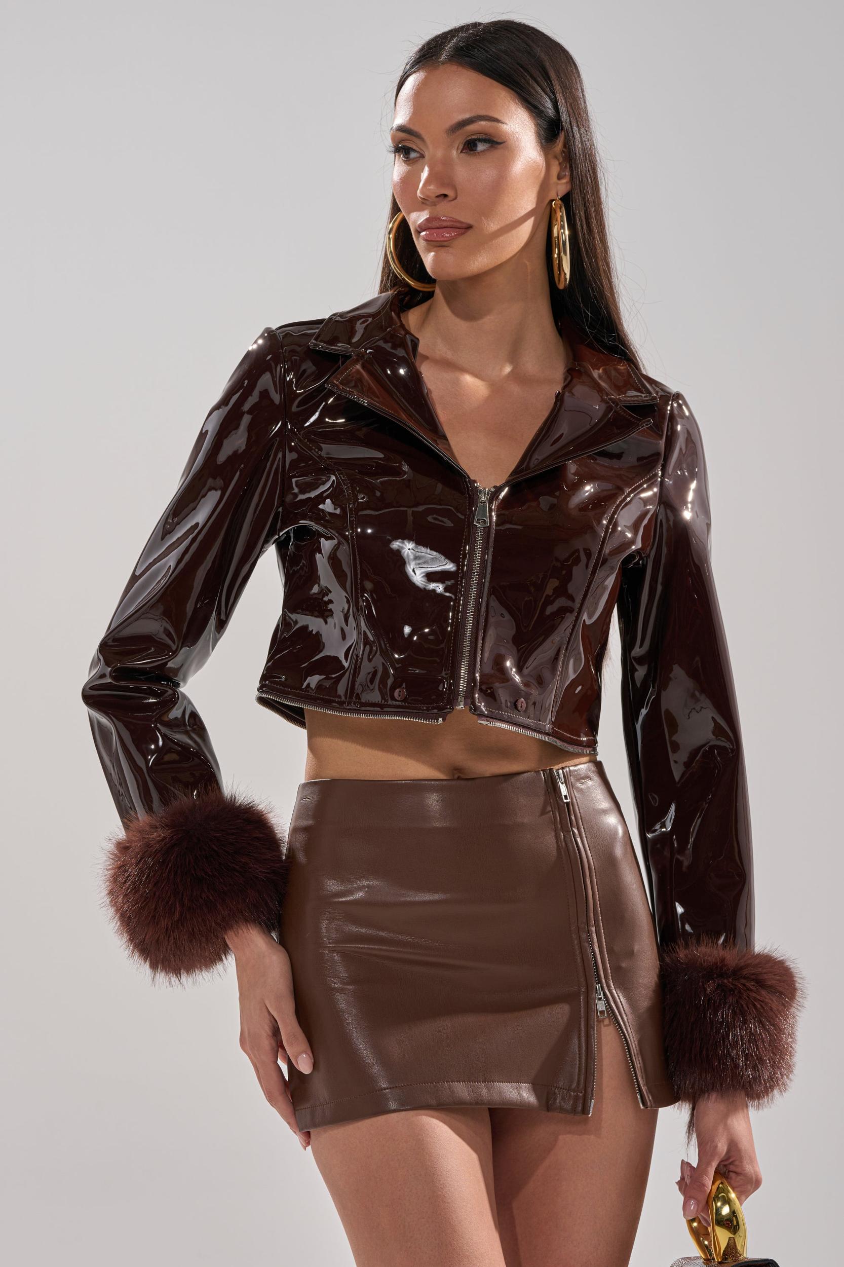 LUNNA FUR TRIM MOTO IN PATENT Product Image