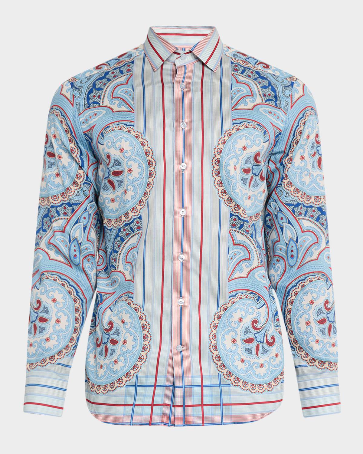 Men's Paisley Stripes Sport Shirt Product Image