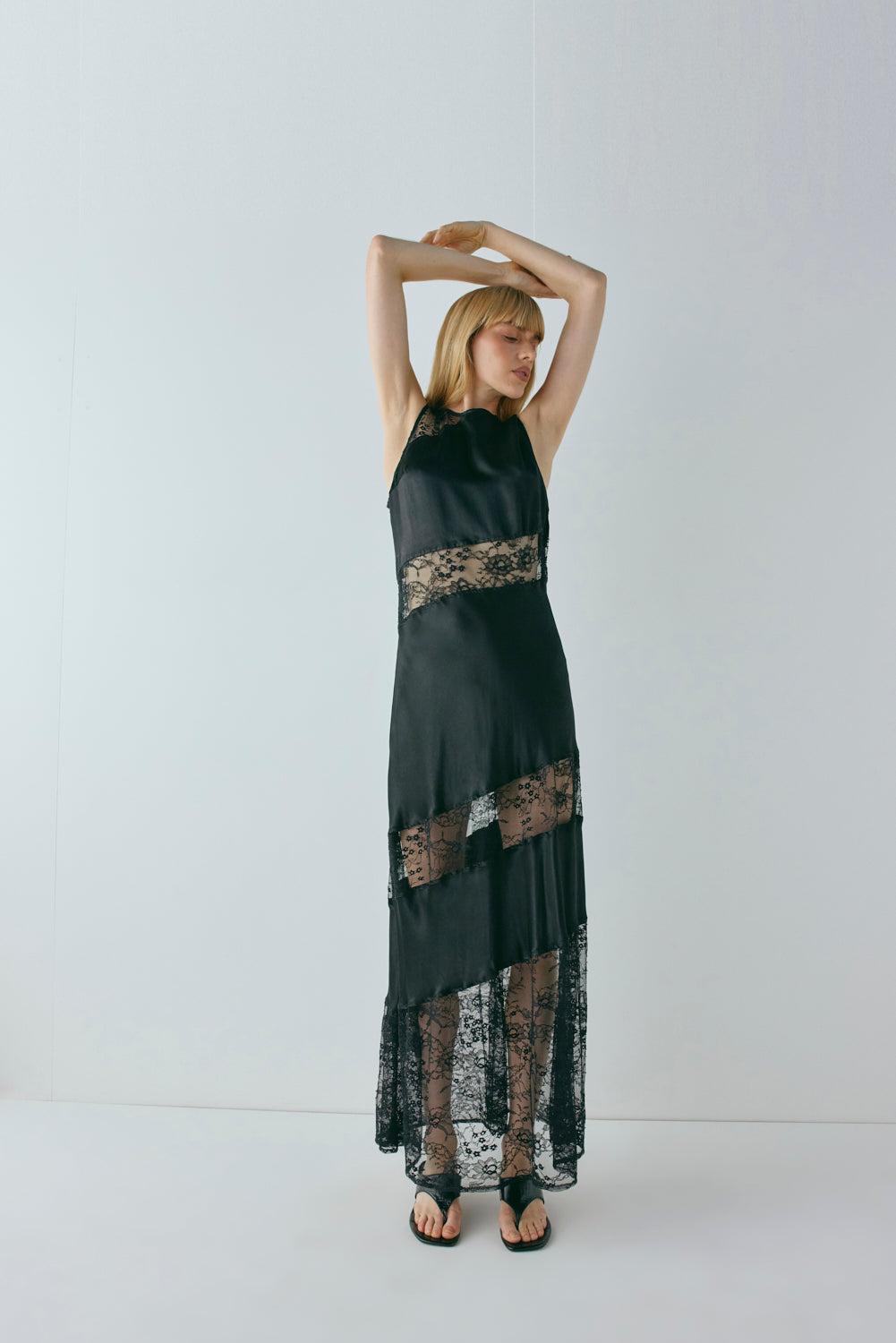 Dorit Lace Maxi Dress Black Product Image