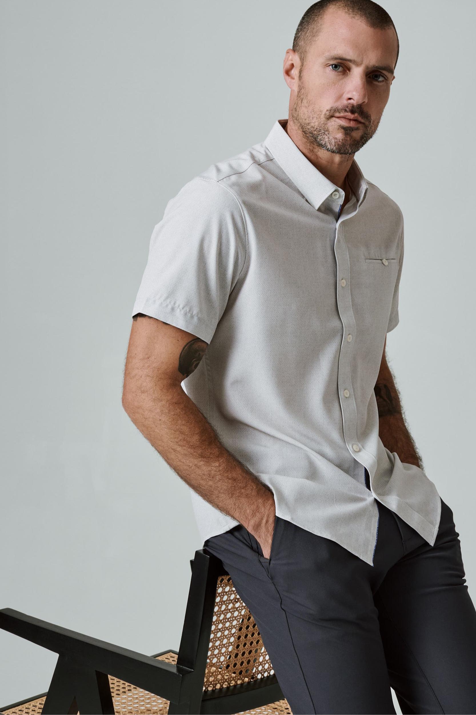 Ponti Short Sleeve Shirt- Cream Product Image