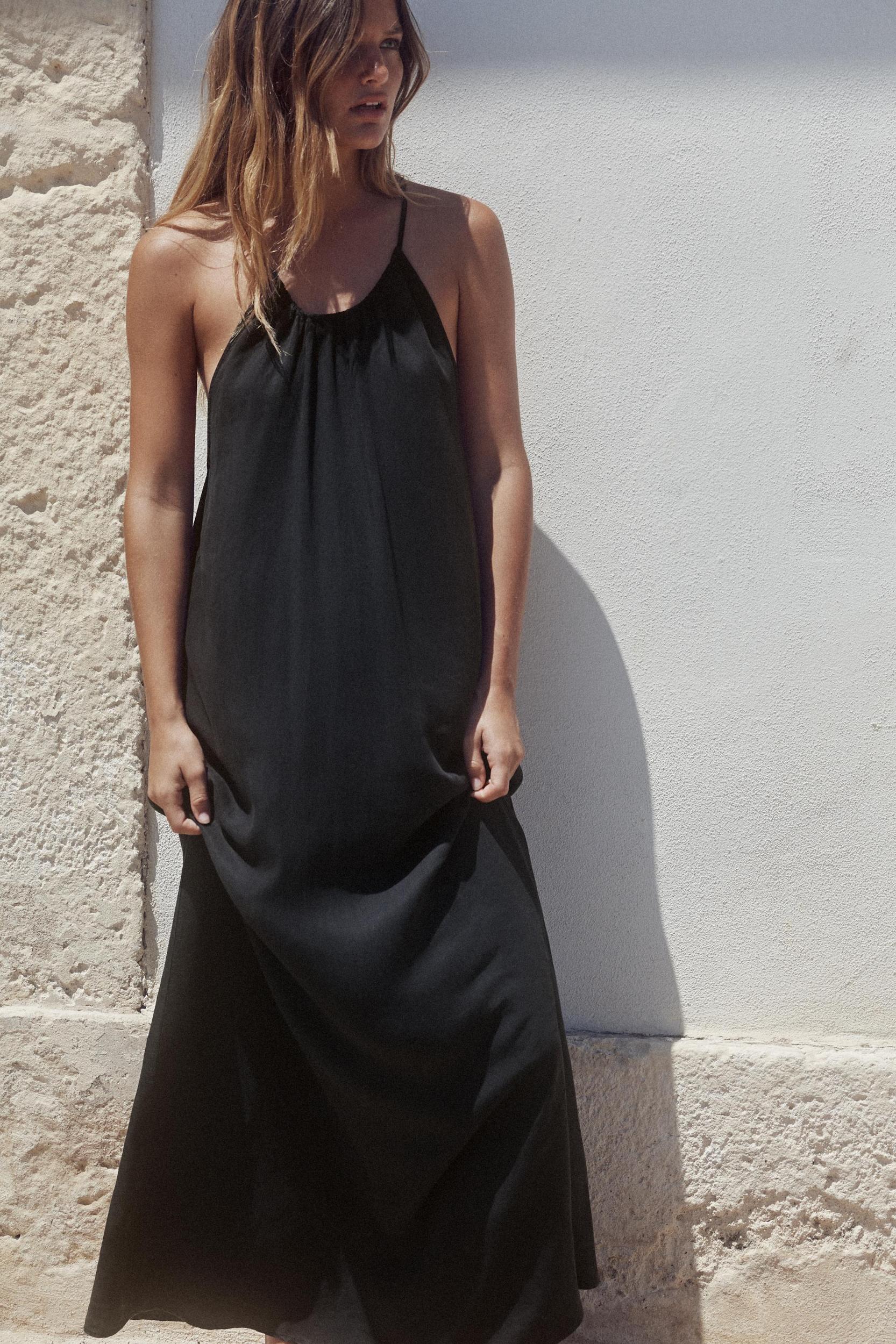 GATHERED HALTER DRESS Product Image