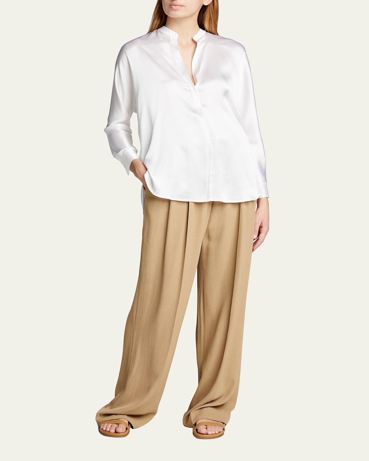 Womens Silk Long-Sleeve Blouse Product Image