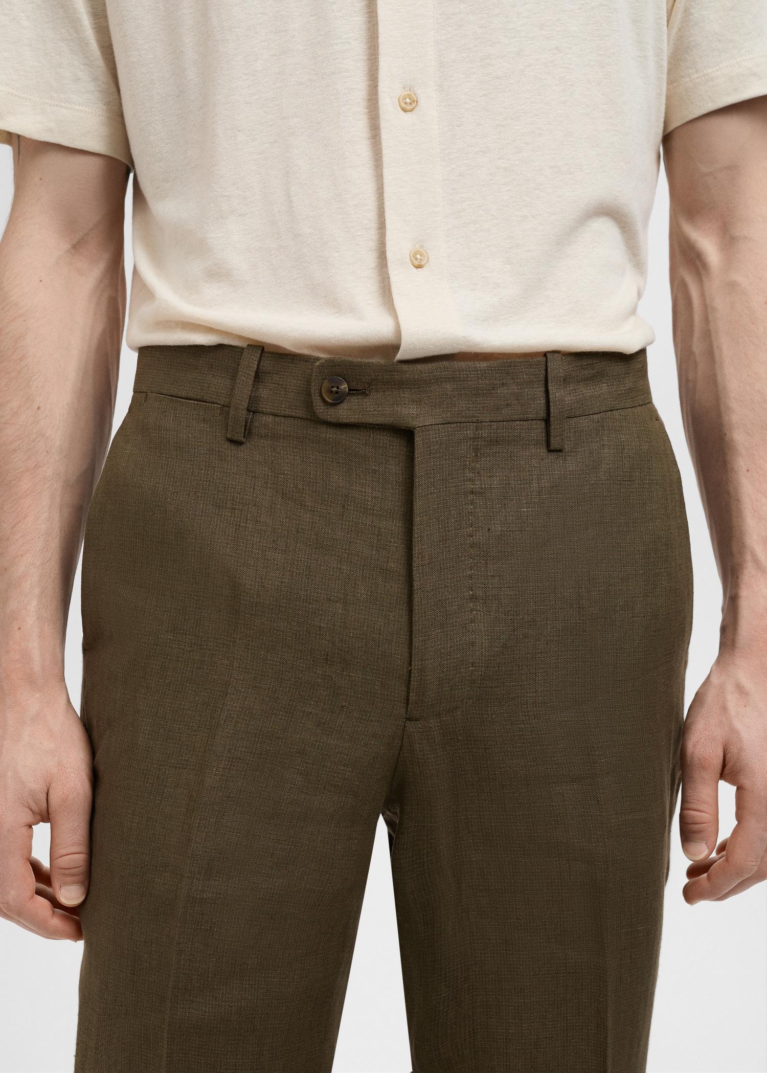 Amalfi 100% linen slim-fit suit pants - Men | MANGO USA Product Image