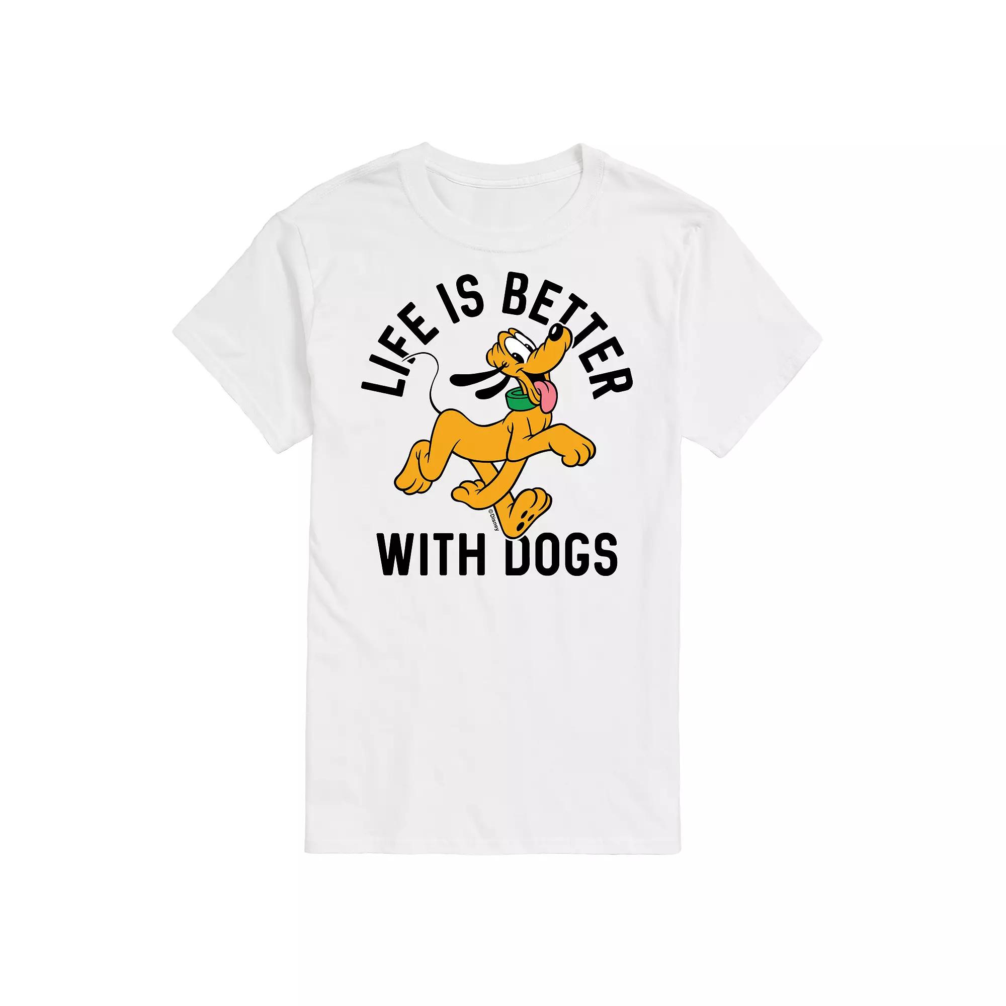Disney's Men's Life Better With Dogs Graphic Tee,  Product Image