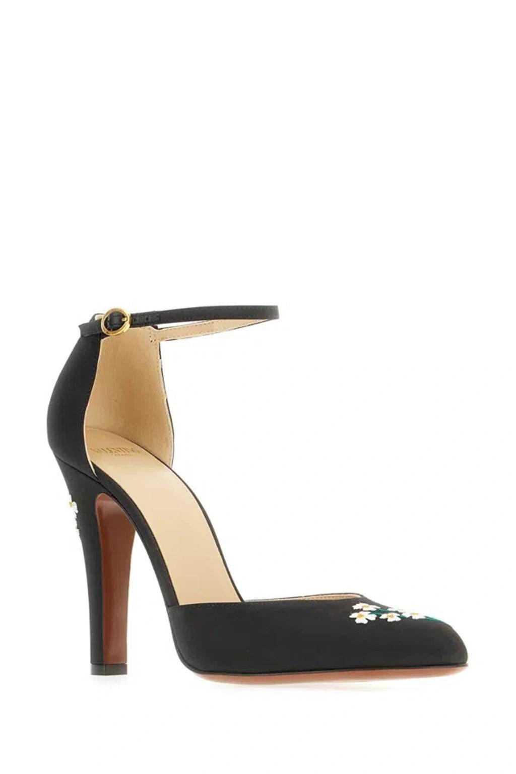 VALENTINO GARAVANI Black Fabric Hi Dolly Pumps Product Image