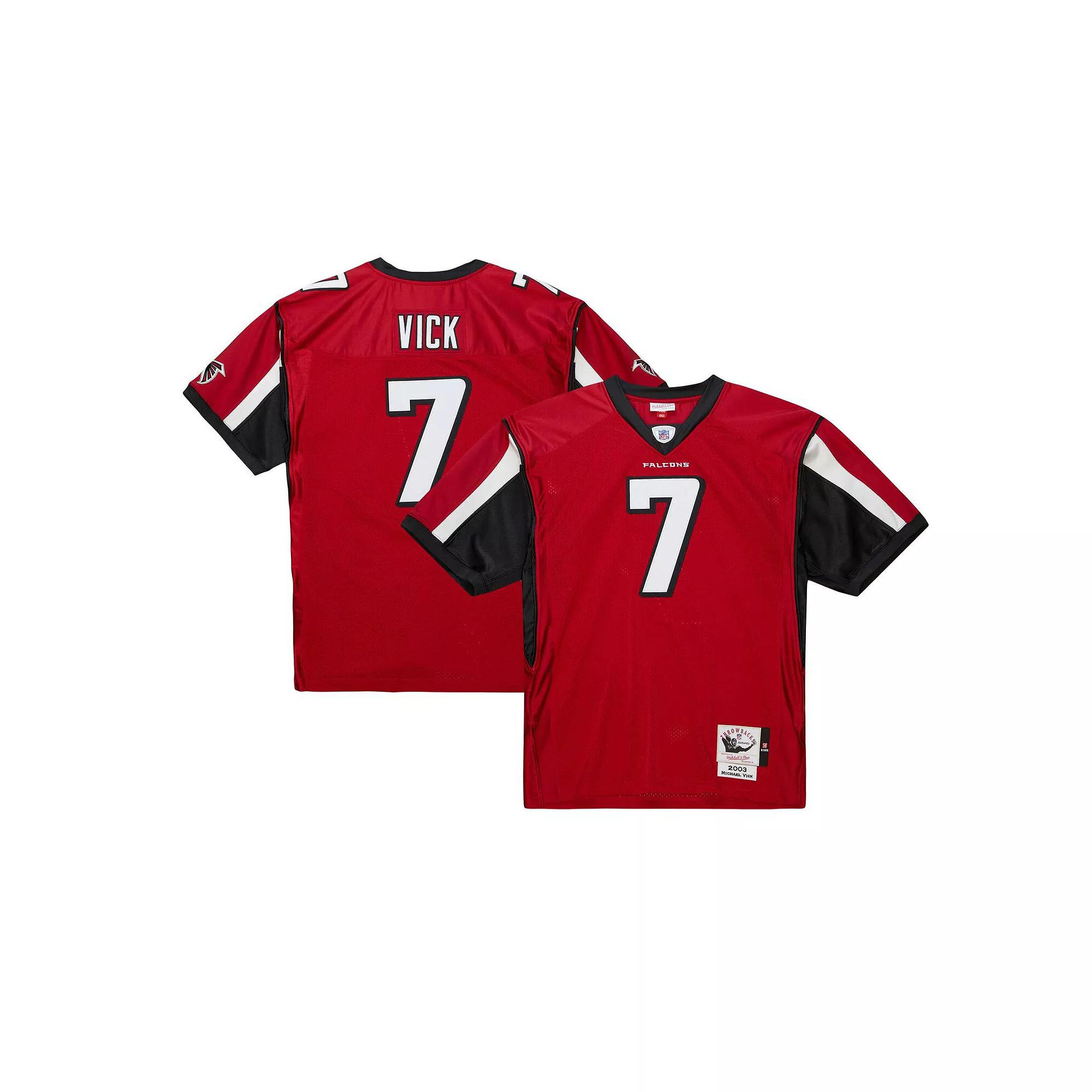 Men's Mitchell & Ness Michael Vick Red Atlanta Falcons 2003 Authentic Jersey, Size: 48 Product Image