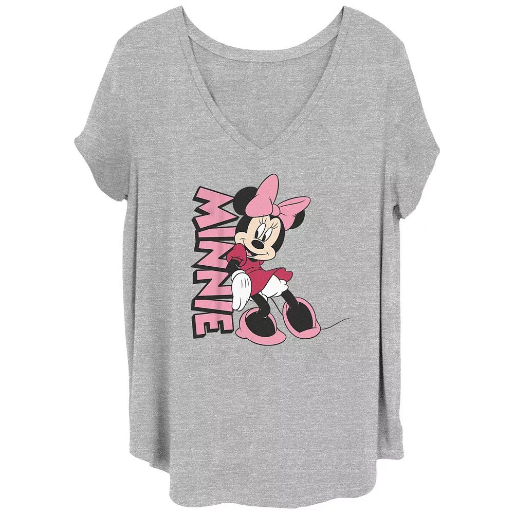 Disney's Minnie Mouse Lean Name Juniors' Plus Graphic Tee, Women's,  Product Image