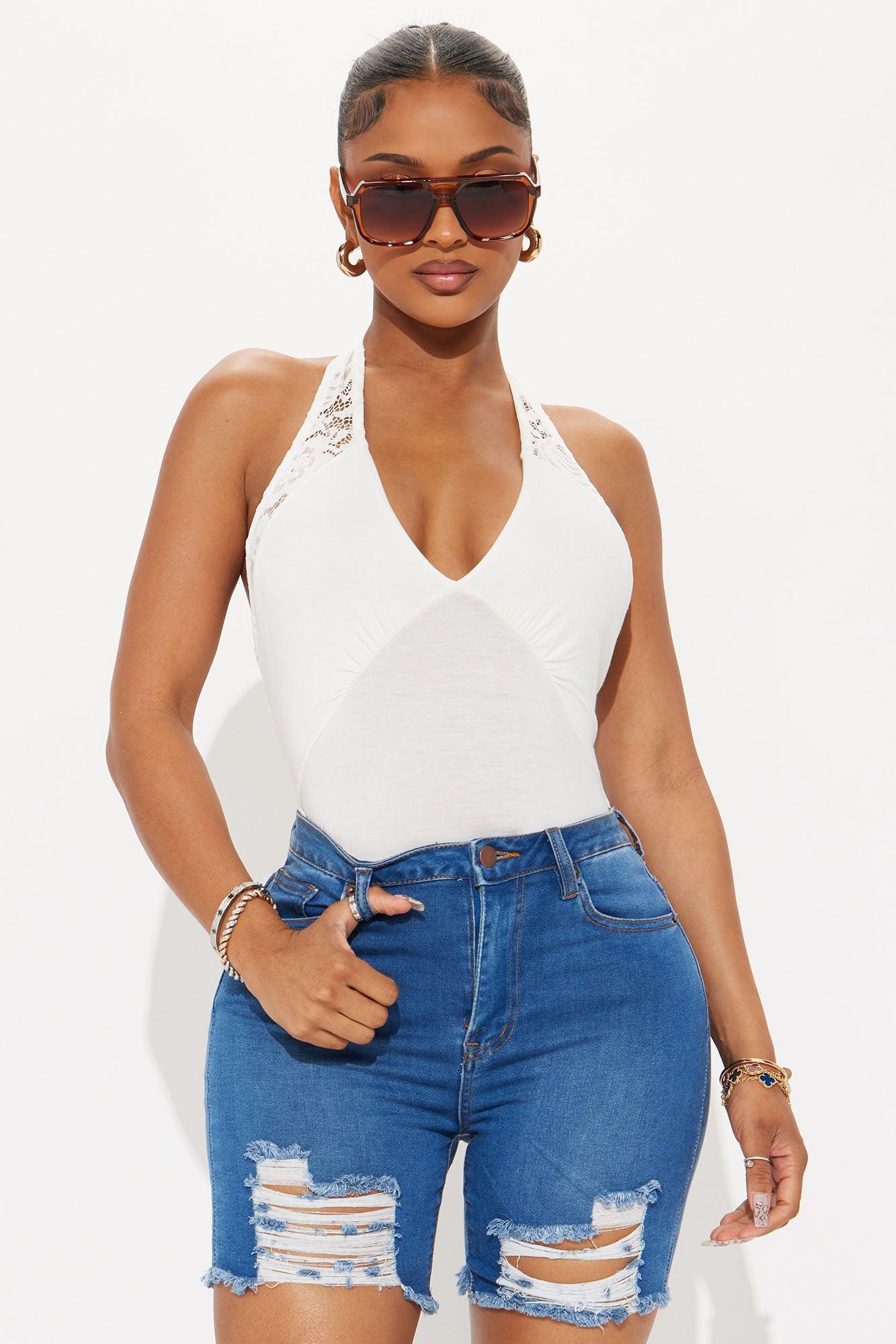 Lace Be Honest Halter Top - Ivory Product Image