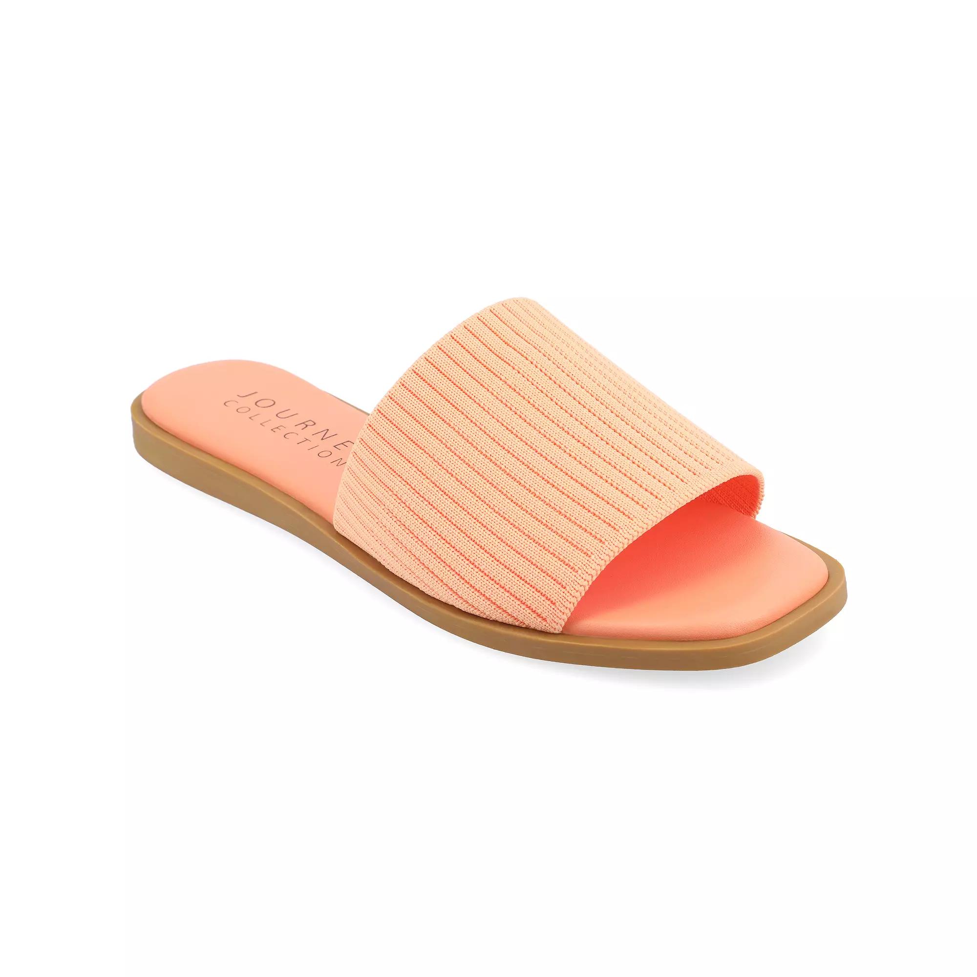 Journee Prisilla Women's Linen Slip On Slide Sandals,  Product Image