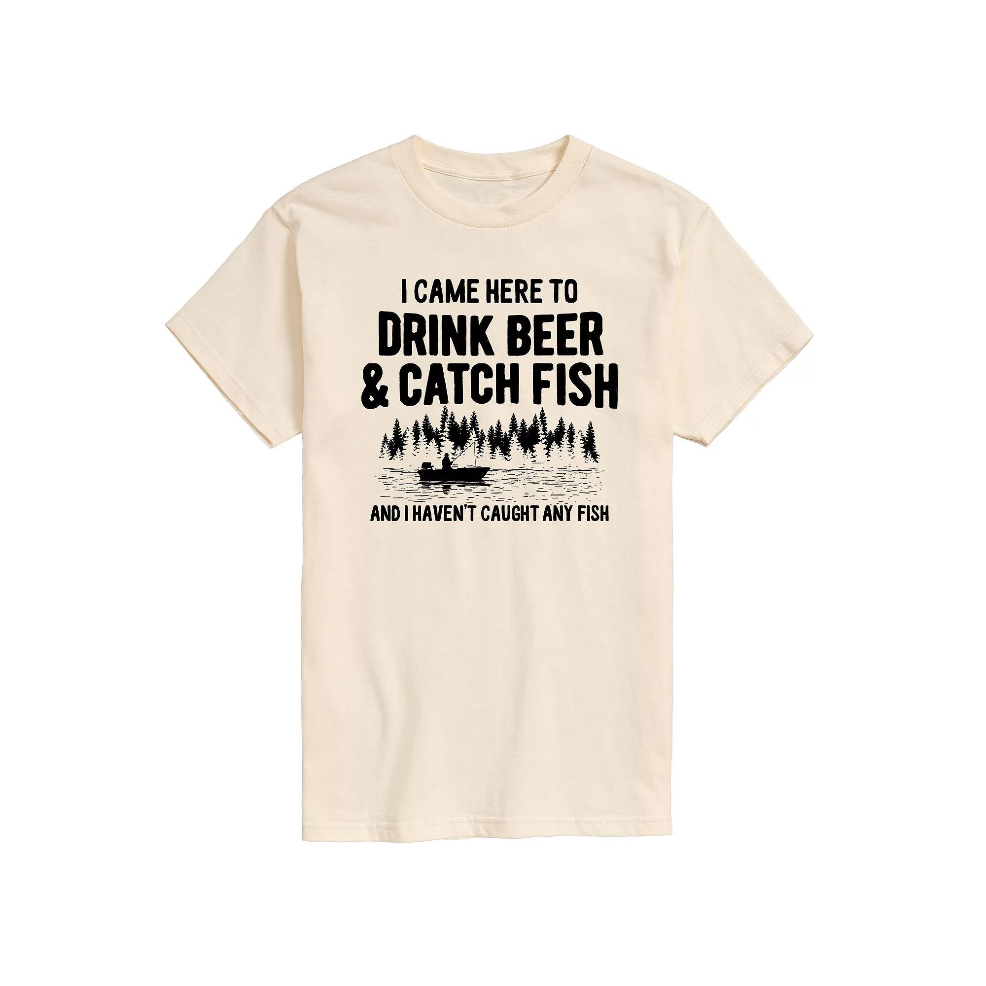 Men's Drink Beer And Catch Fish Graphic Tee,  Product Image