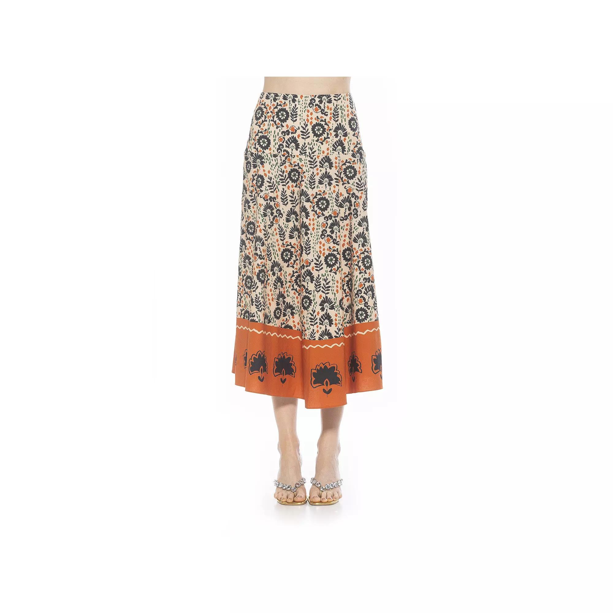Women's ALEXIA ADMOR Hadley Pull-On Midi Skirt, Size: 14, Beige Team Product Image
