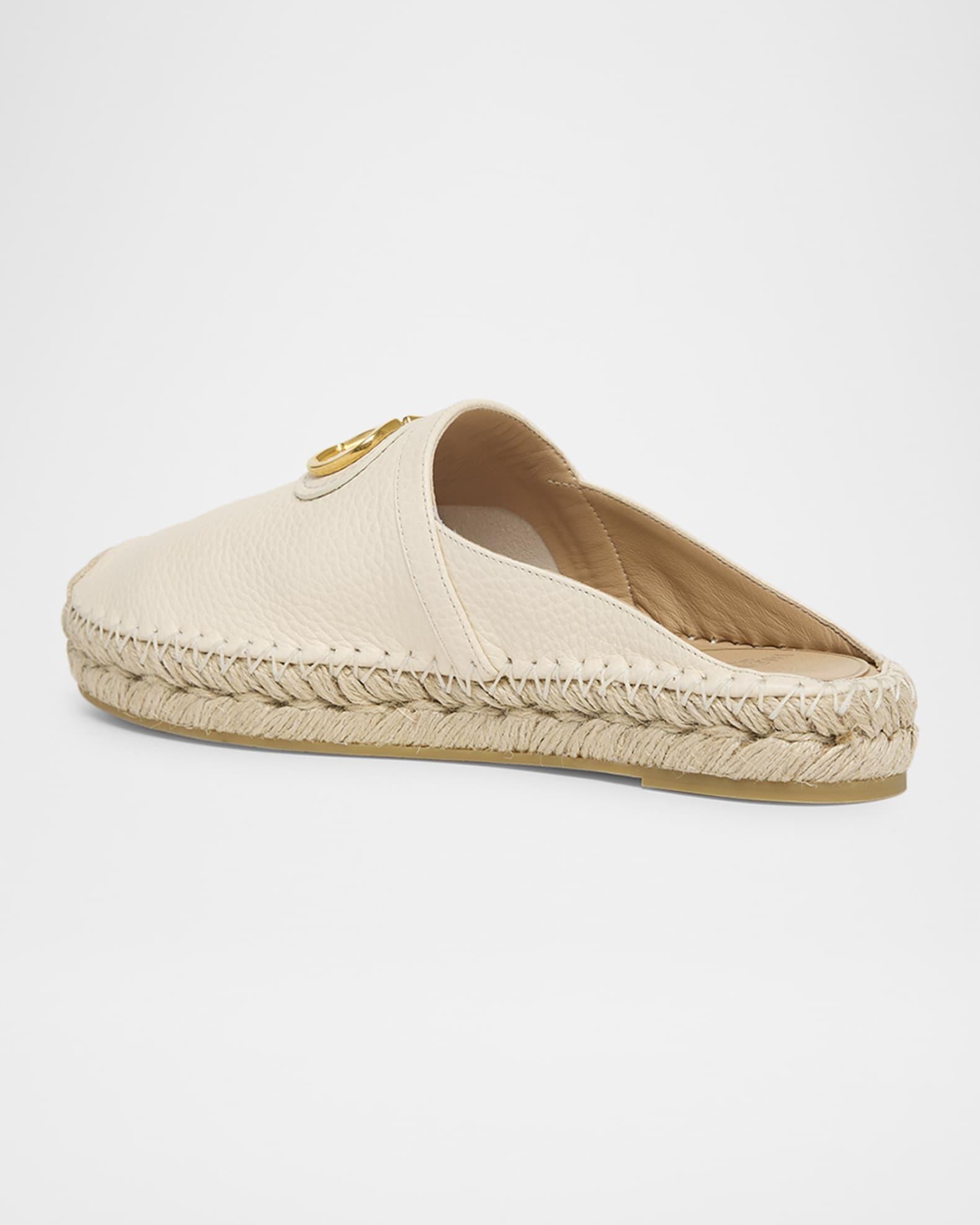 VLogo Leather Medallion Espadrille Mules Product Image