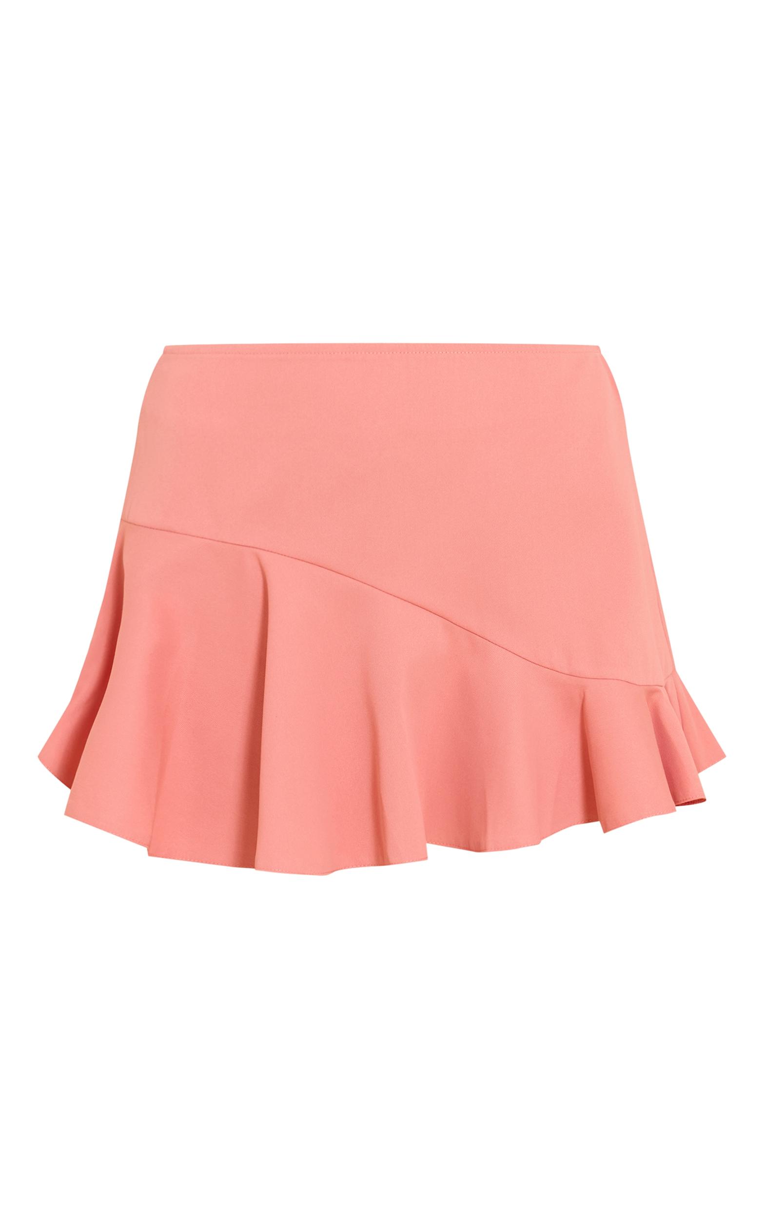 Coral Tailored Woven Scalloped Edge Mini Skirt Product Image
