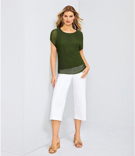 Investments Petite Size the PARK AVE fit Elite Stretch Pull-On Wide Leg Crop Pants Product Image