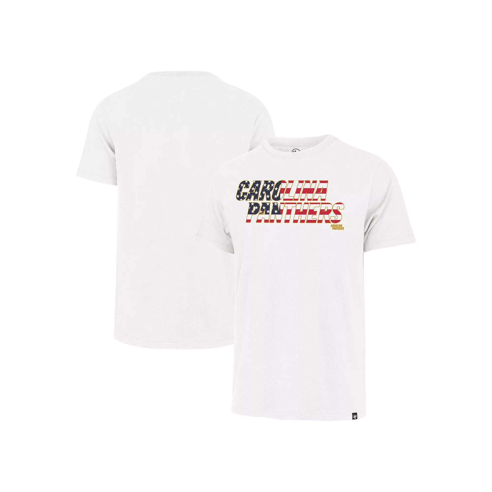 Men's '47 White Carolina Panthers Flag Script Franklin T-Shirt,  Product Image