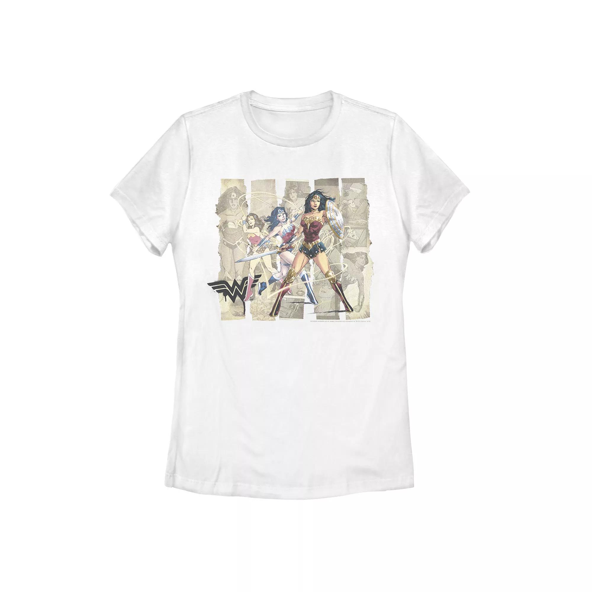 Juniors' DC Comics Wonder Woman Paper Strips Portrait Graphic Tee, Girl's, Size: XL, White Product Image