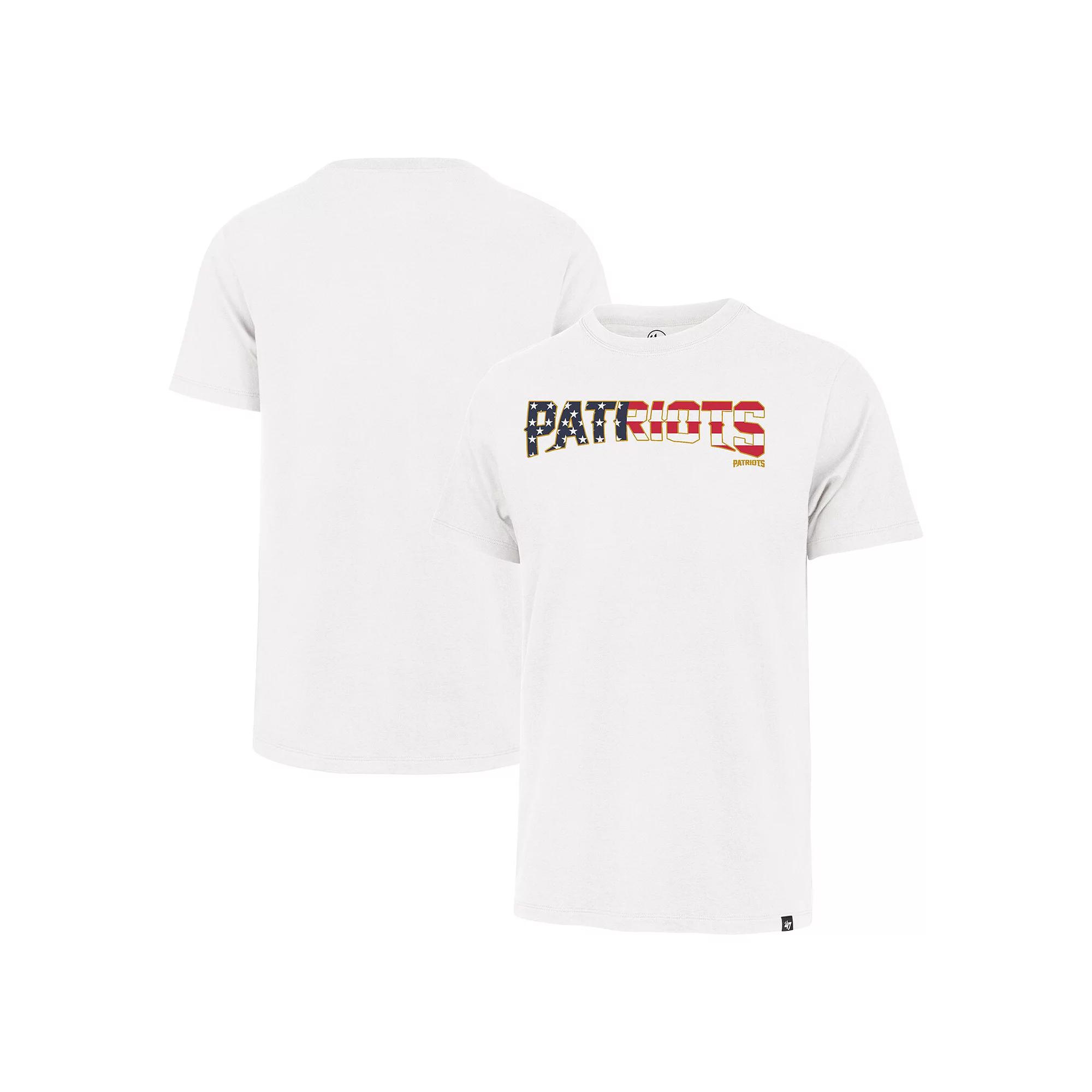 Men's '47 White New England Patriots Flag Script Franklin T-Shirt,  Product Image