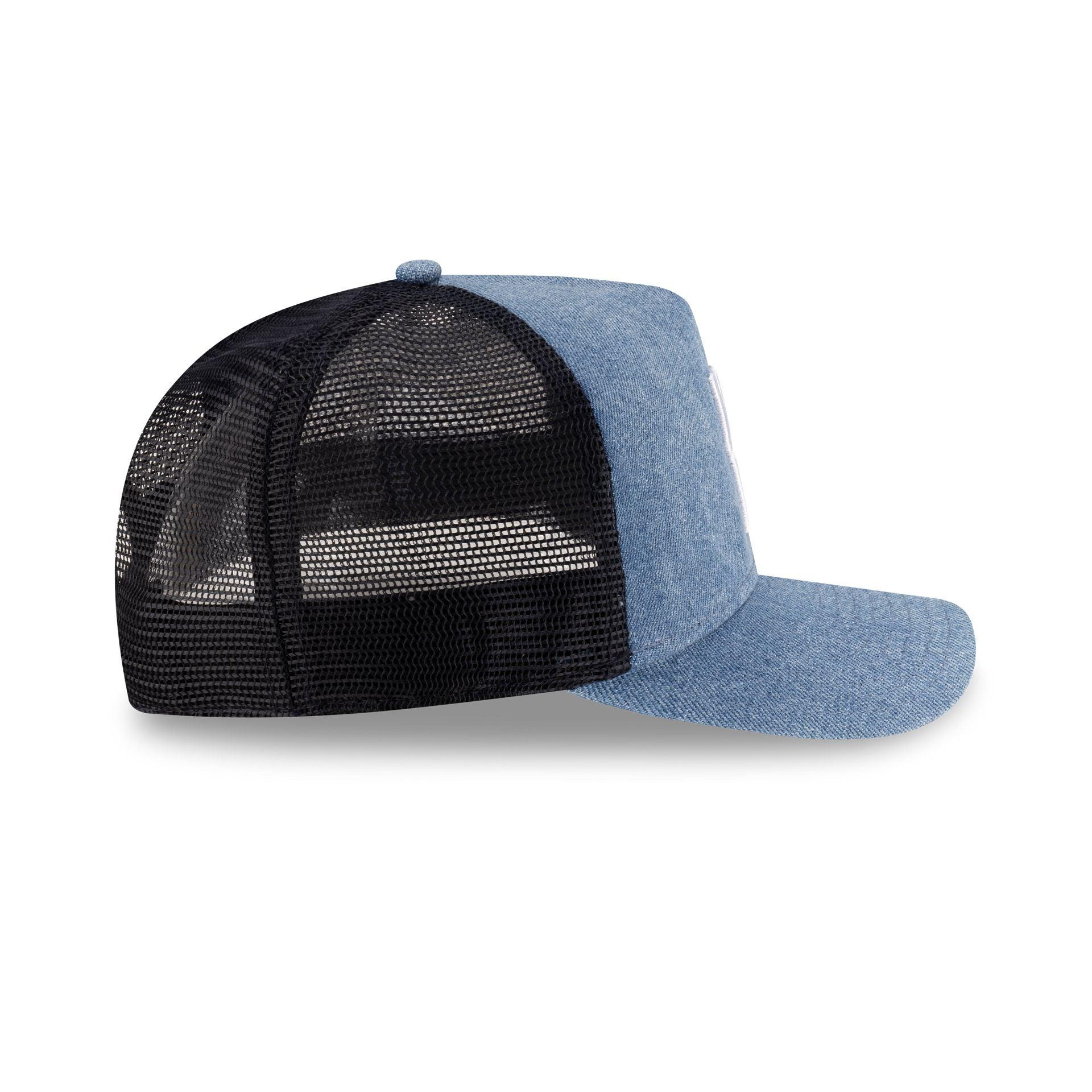 New Era Cap Square Logo Light Denim 9FORTY A-Frame Trucker Hat Male Product Image