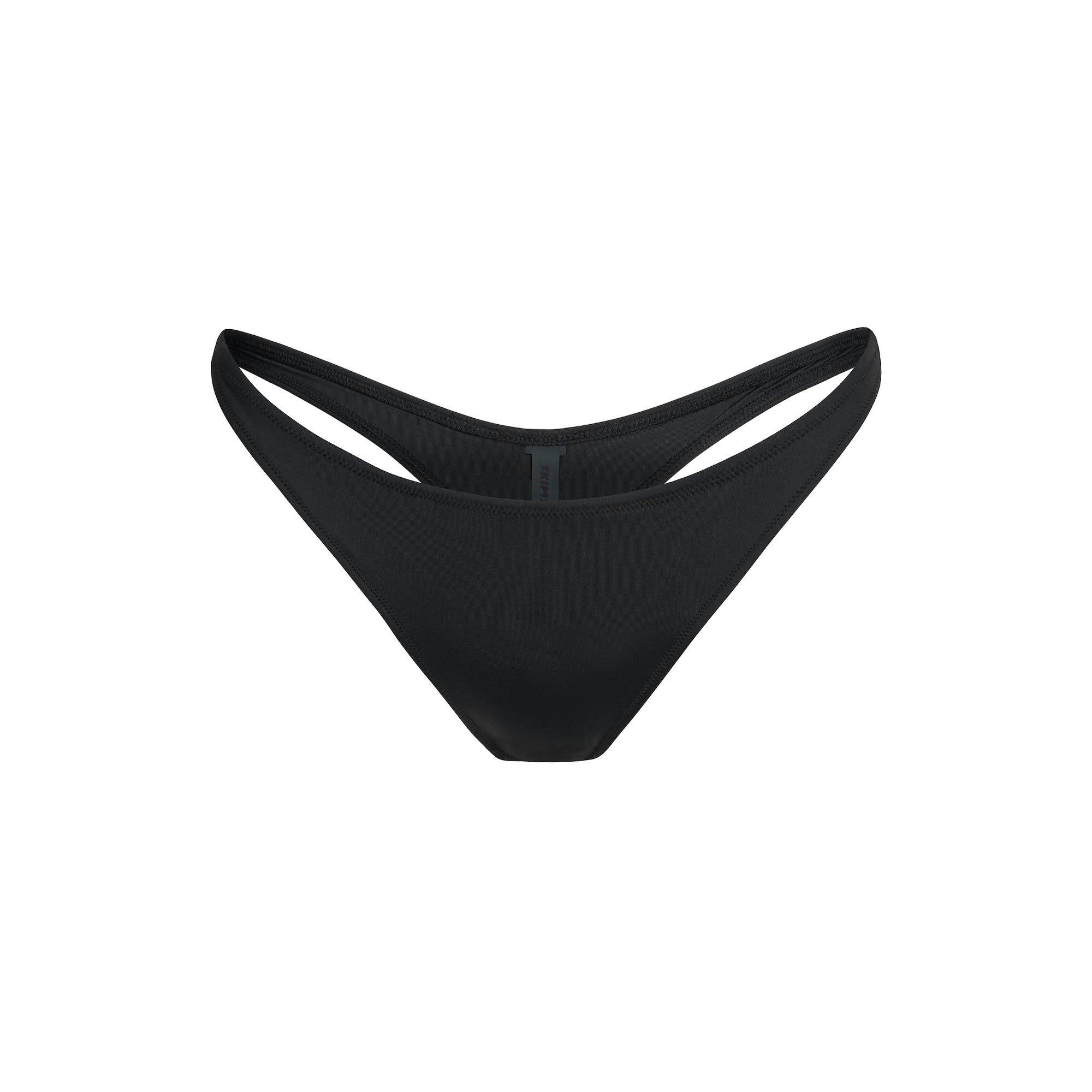 SIGNATURE SWIM THONG BIKINI BOTTOM | ONYX Product Image