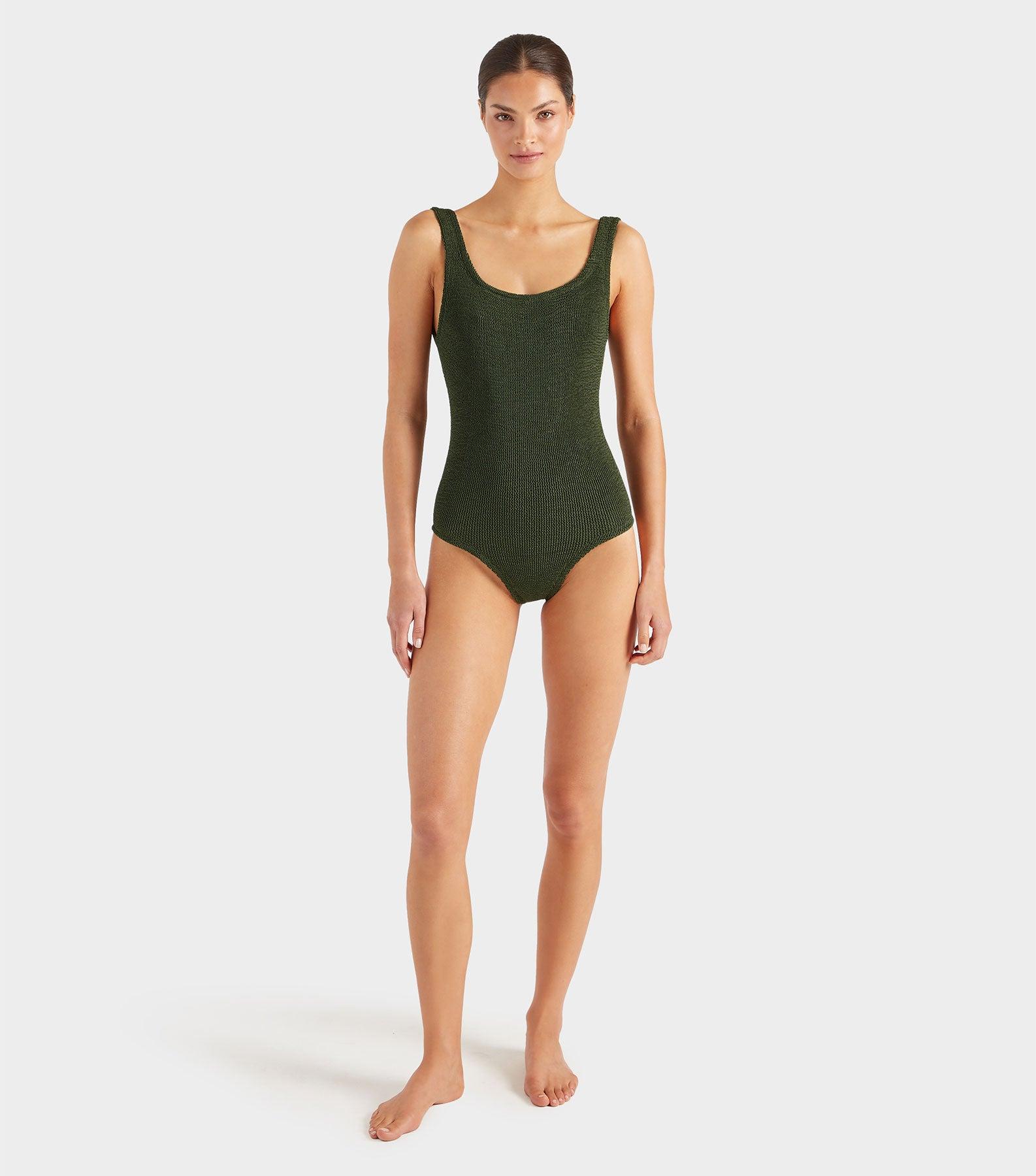 Coverage Square Neck Swim - Metallic Khaki Product Image