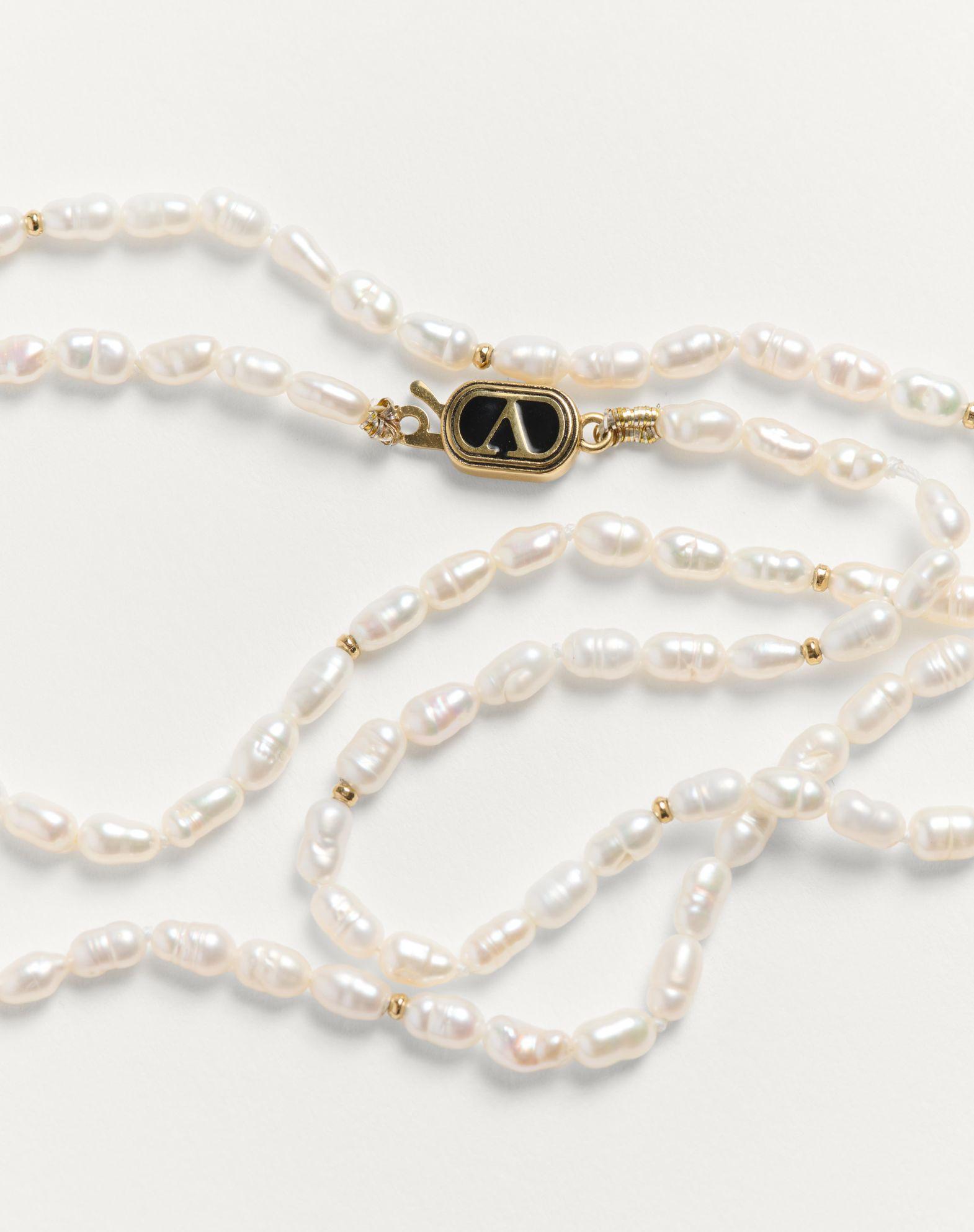 Oval Necklace In Metal, Pearls And Enamel Product Image