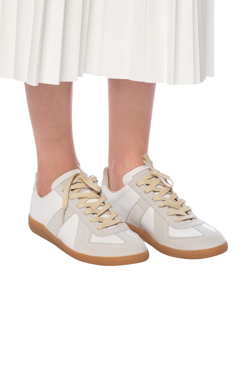 MAISON MARGIELA Replica Leather And Suede Sneakers In White Product Image