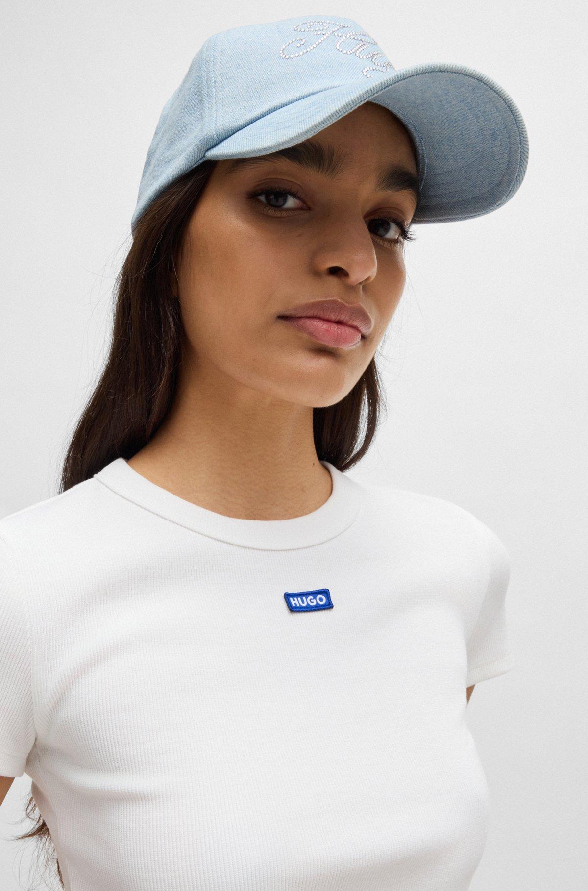 HUGO - Denim cap with crystal-studded logo - Dark Blue Product Image