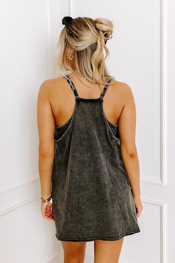 Calm Energy Mineral Wash Romper Dress in Vintage Black Product Image