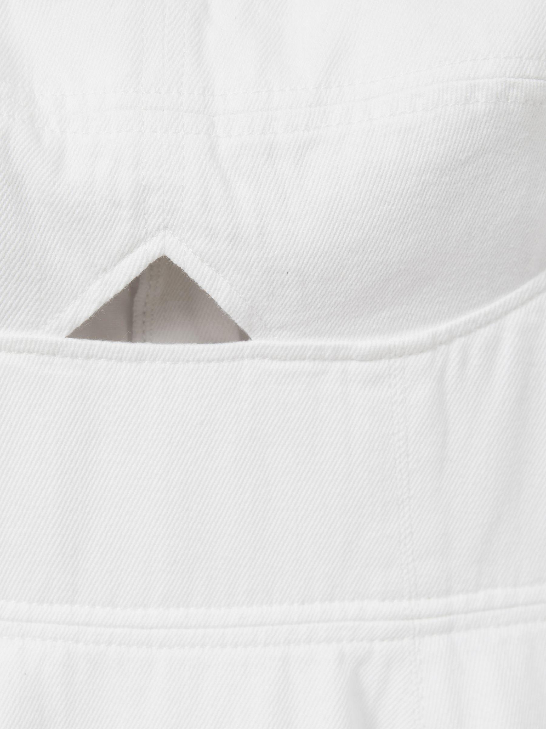 Denim Fit and Flare Midi Dress in White Product Image