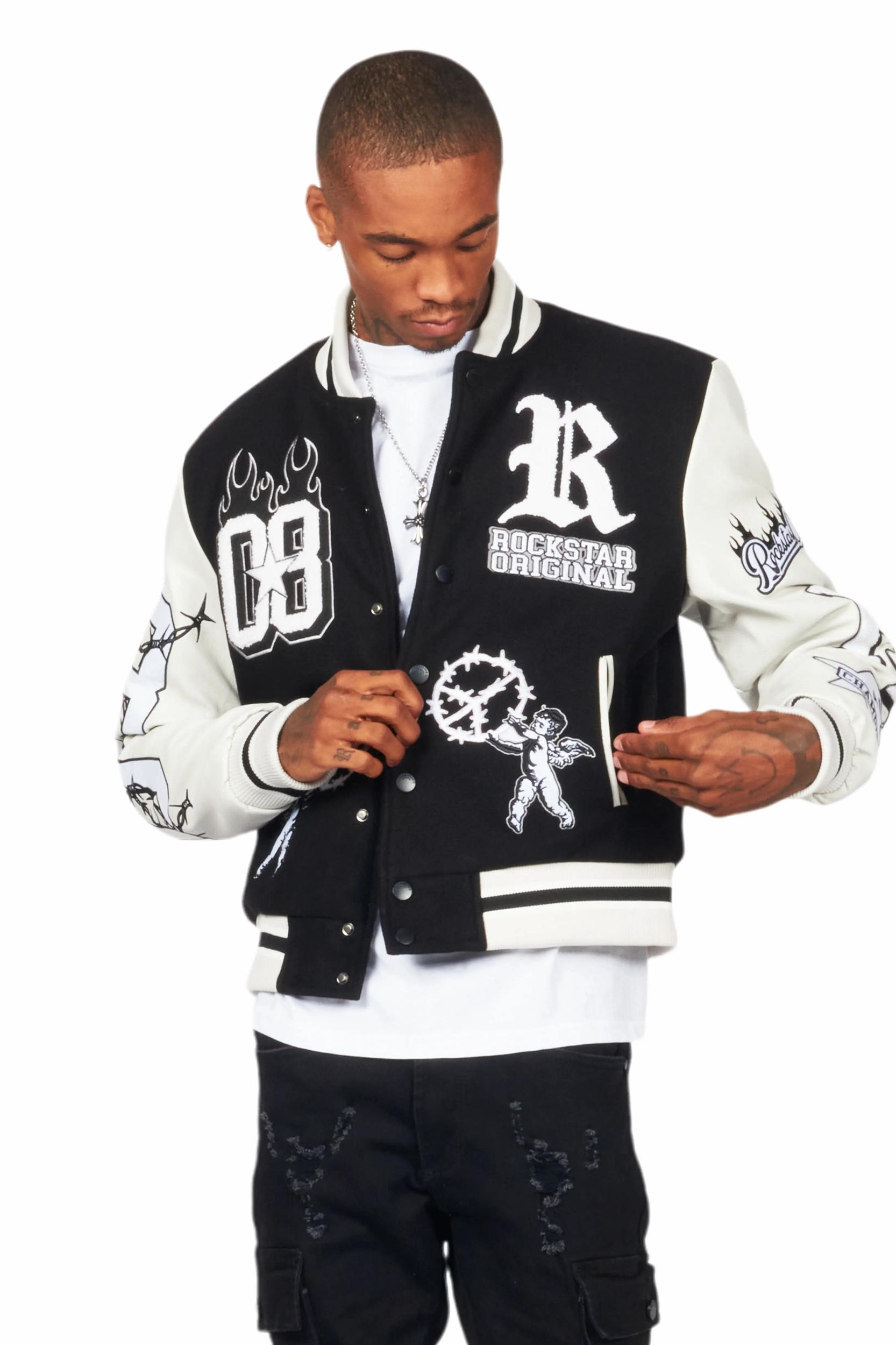 Rune Black Varsity Jacket Male Product Image