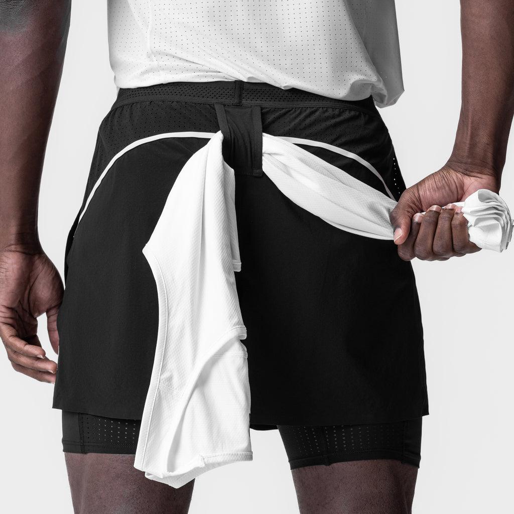 0951. Aerotex™ 4" High Split Liner Short - Black/White Product Image