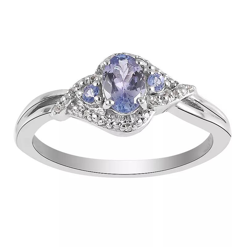 Sterling Silver Tanzanite & White Topaz Ring, Women's,  Product Image