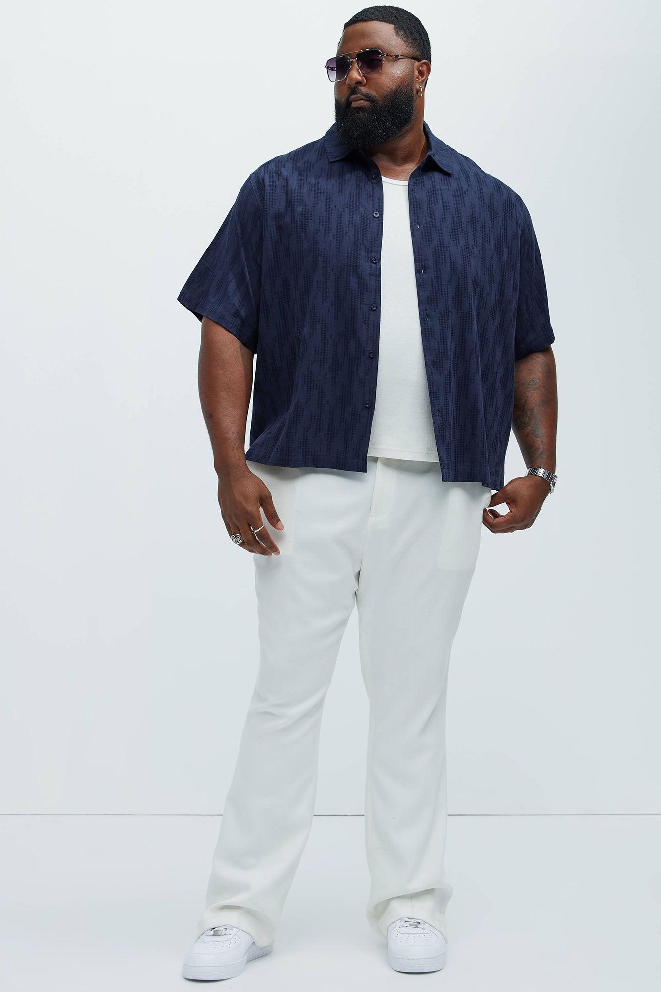 Up In The High Tide Linen Shirt - Navy Product Image
