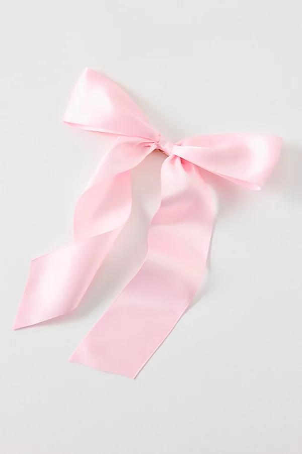 Drapey Satin Hair Bow Barrette Womens at Urban Outfitters Product Image