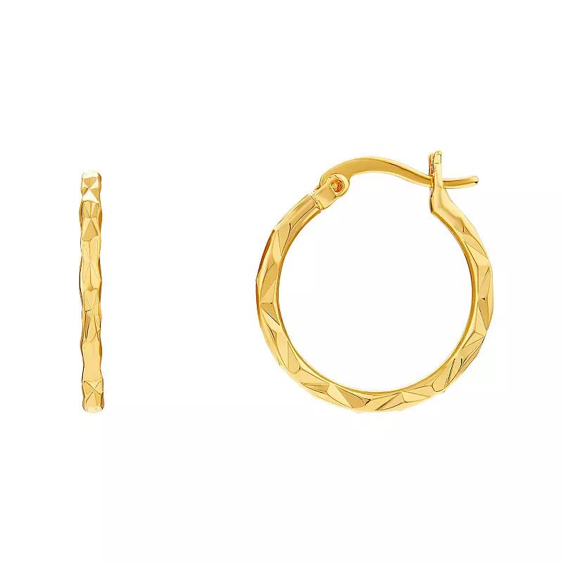 14k Gold Plated Hoop Earrings, Women's Product Image