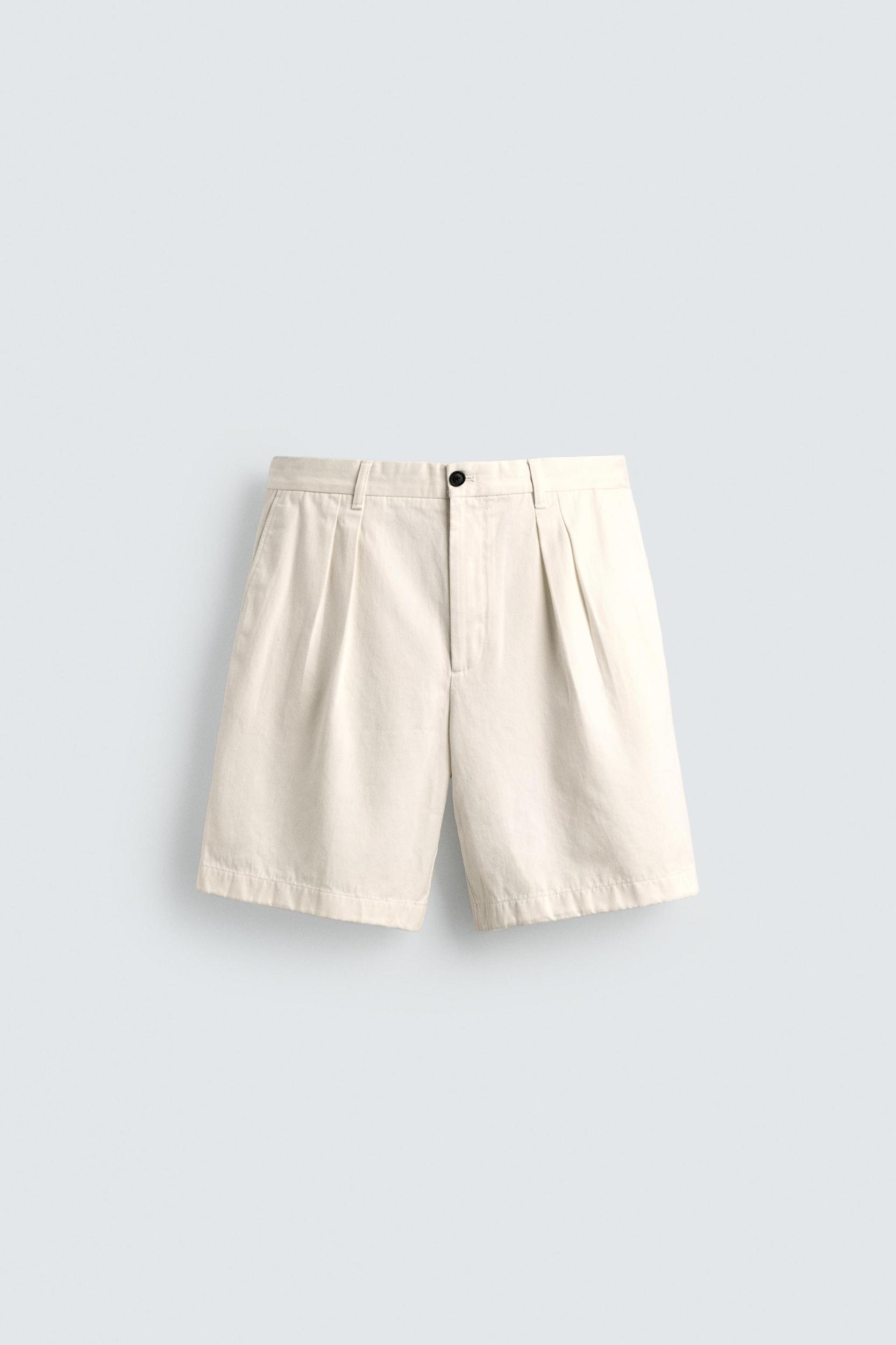 AARON LEVINE X ZARA RELAXED FIT PLEATED SHORTS Product Image
