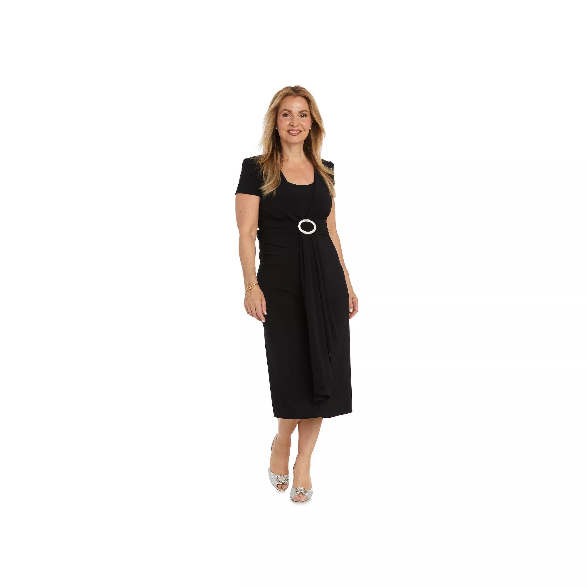 Women's R&M Richards Cascade Front Fit & Flare Dress,  Product Image
