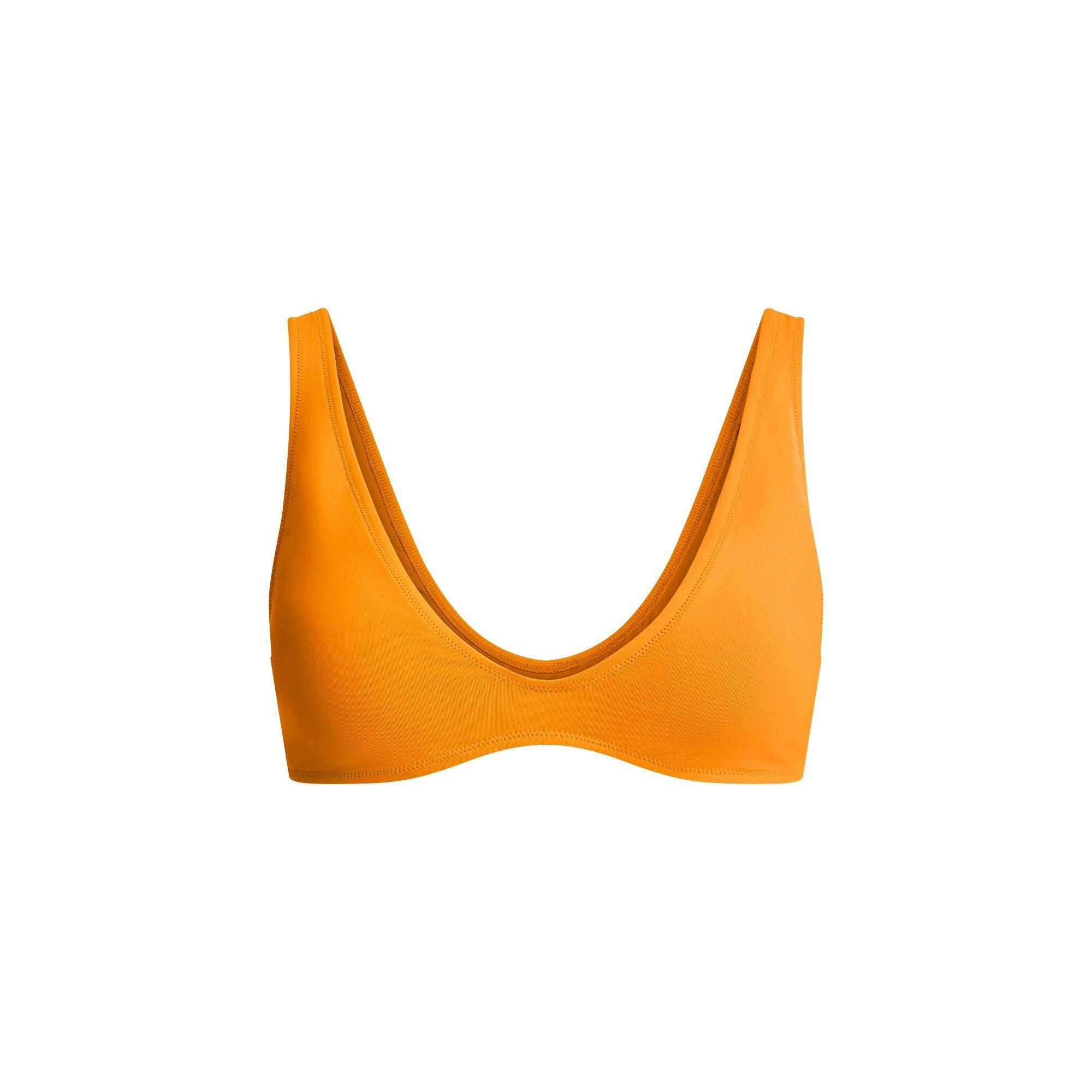 SIGNATURE SWIM PLUNGE BIKINI TOP | TANGERINE Product Image