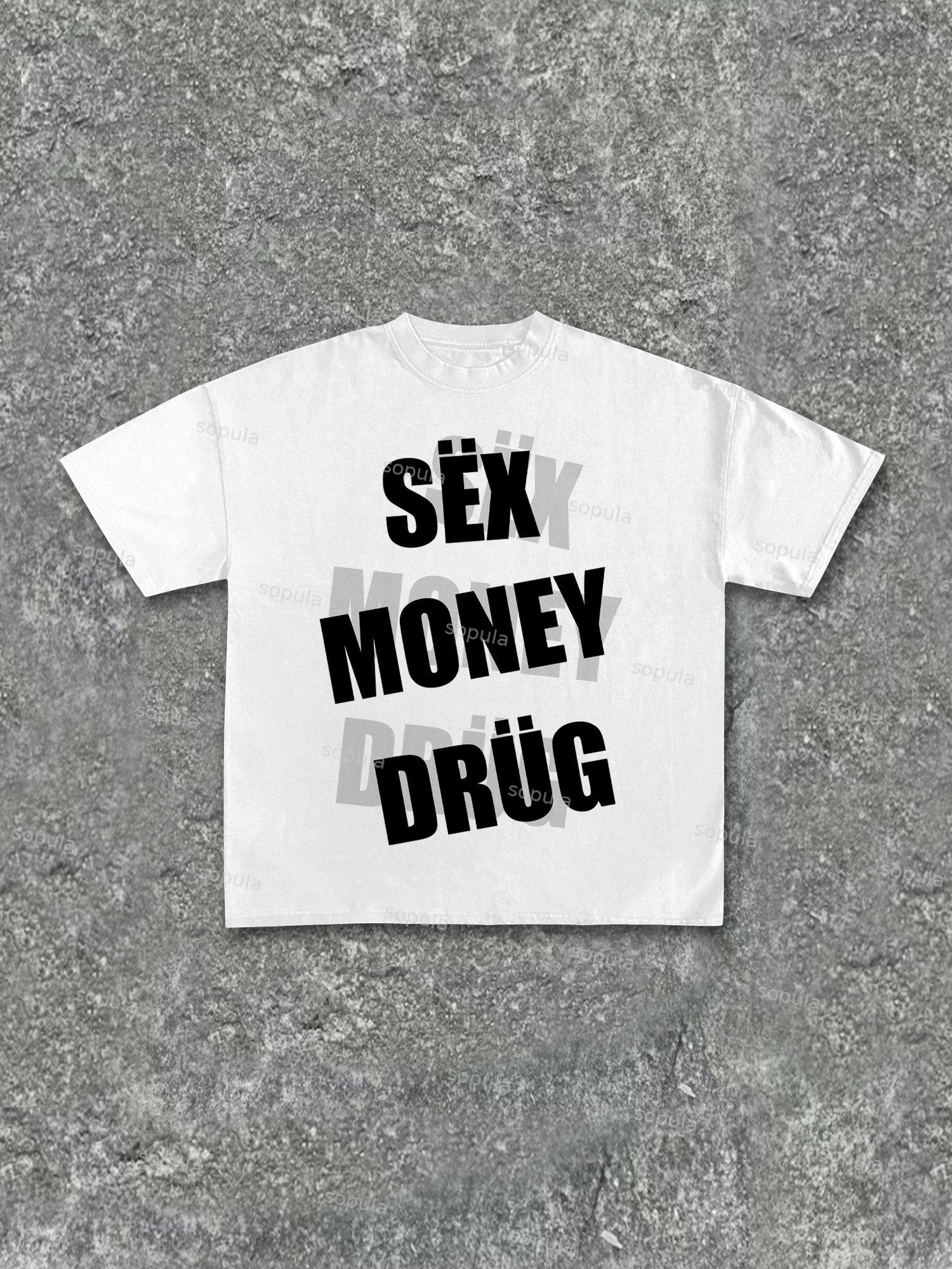 Sex Money Drug Cotton T-shirt Product Image