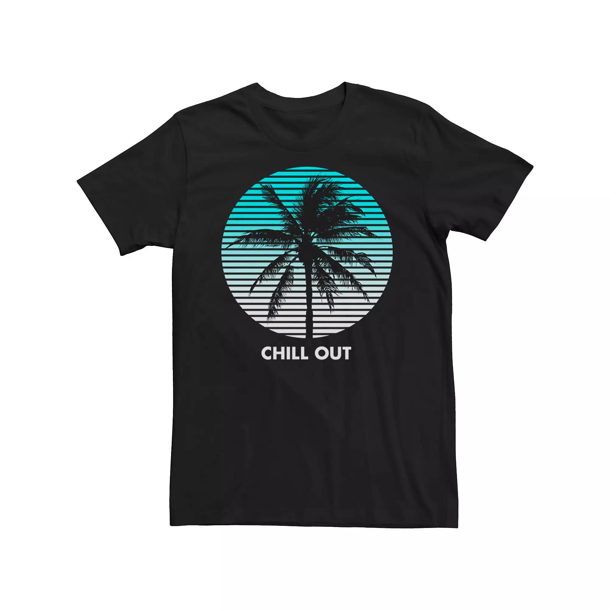 Big & Tall Chill Out Palm Tree Lines Tee, Men's,  Product Image