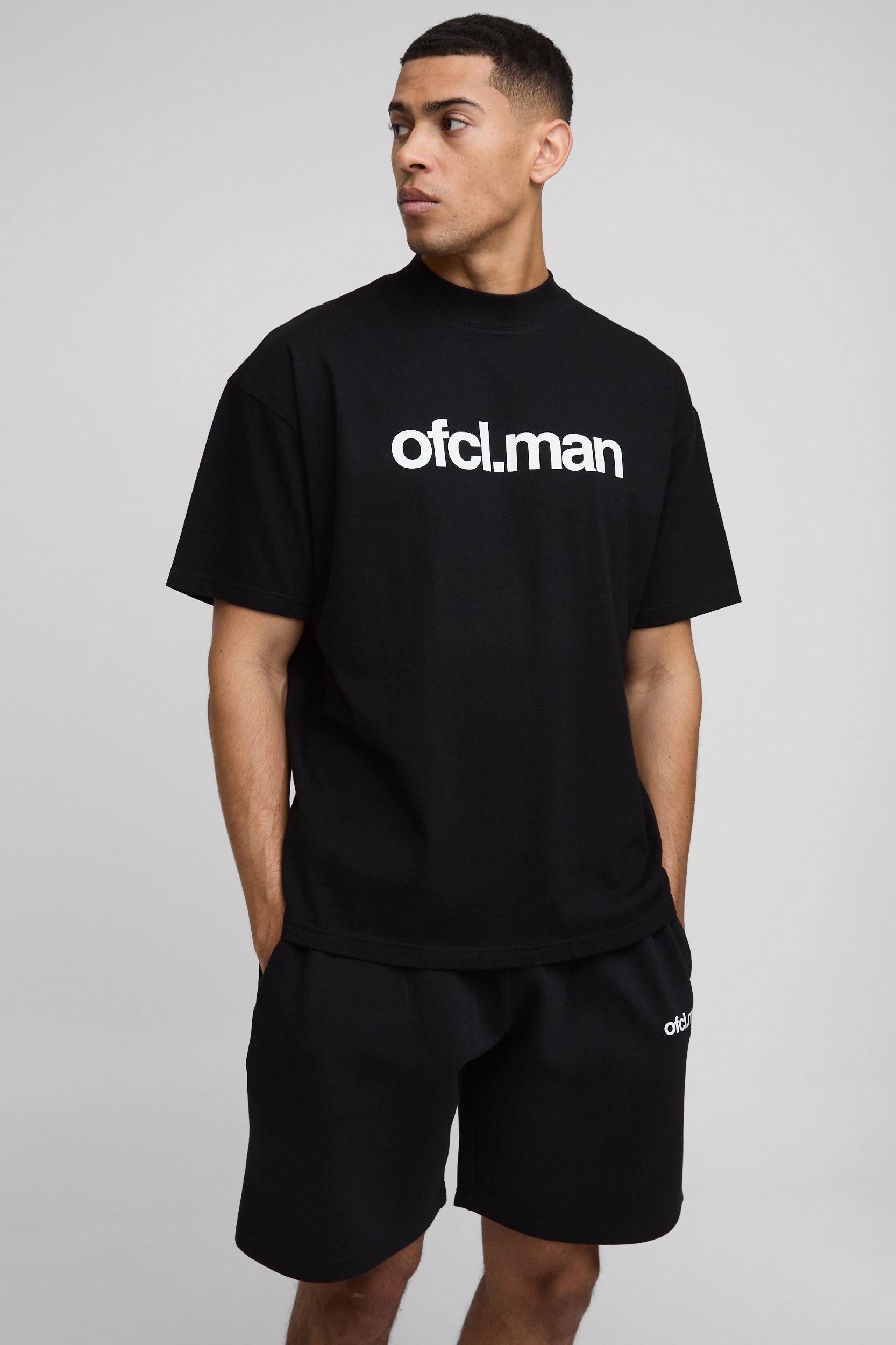 Oversized Boxy Extended Neck Ofcl Man T-Shirt and Short Set | boohooMAN USA Product Image