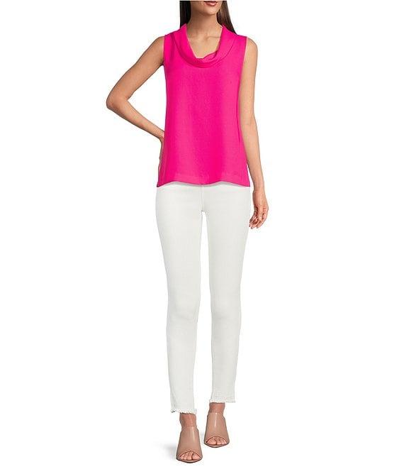 Vince Camuto Luxe Crepe de Chine Sleeveless Cowl Neck Tank Top Product Image