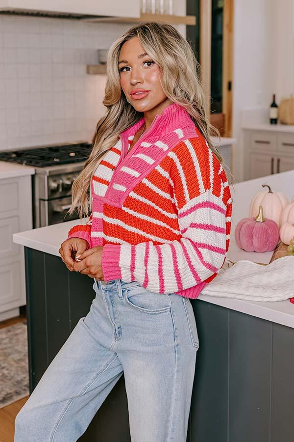 Snuggles And S'mores Knit Sweater in Pink Product Image