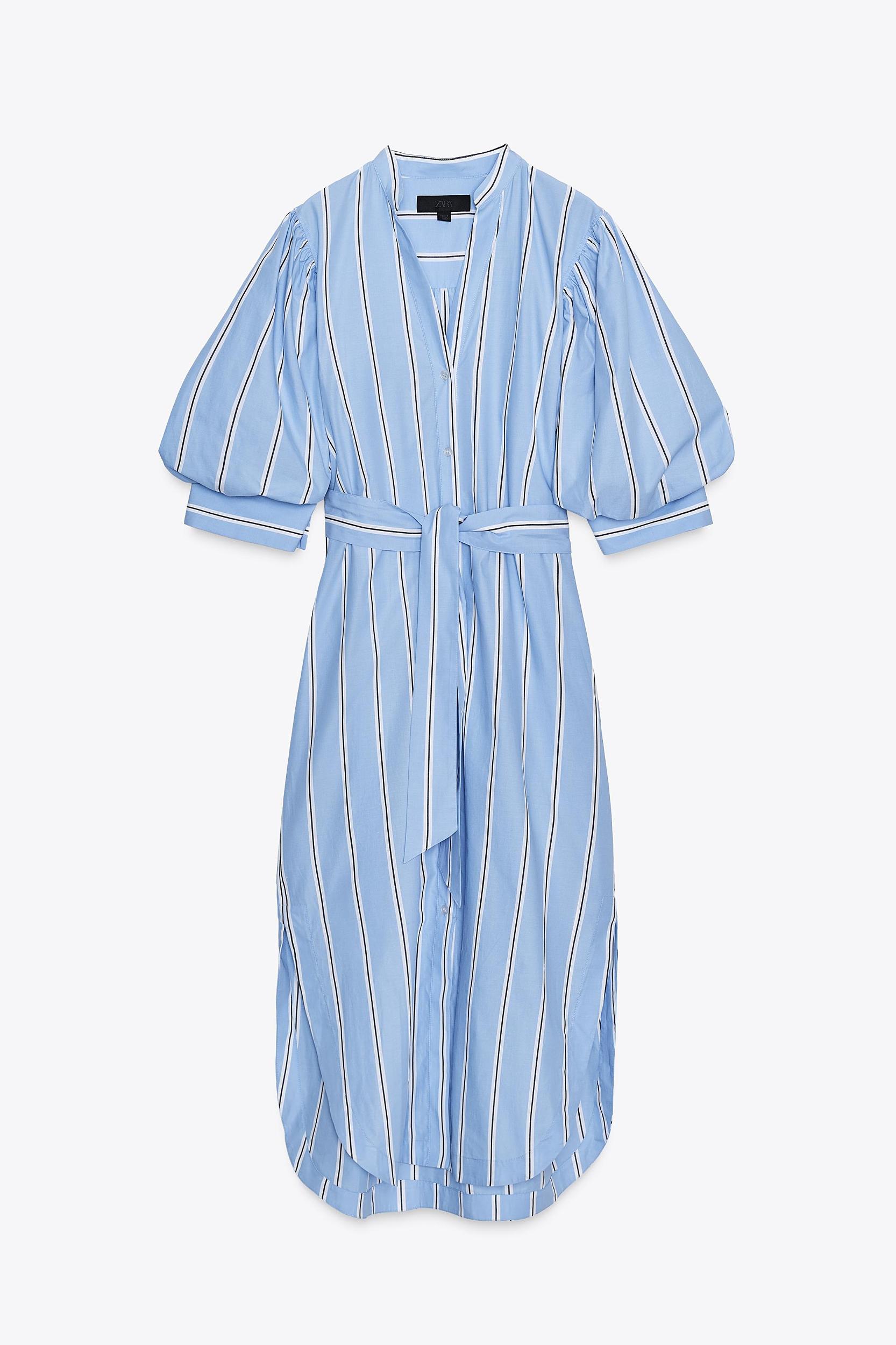 STRIPED BELTED DRESS ZW COLLECTION Product Image